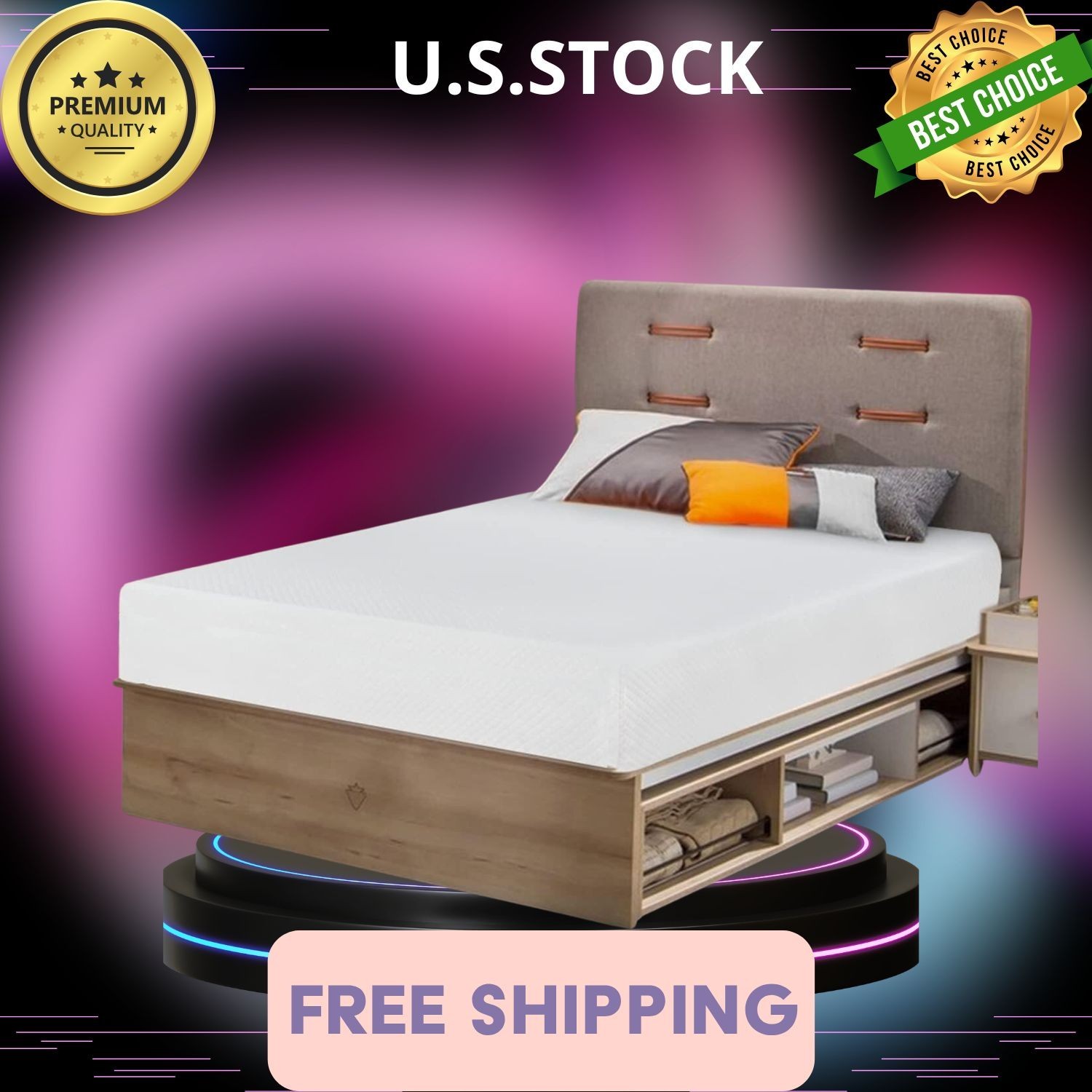 5 Inch Twin Mattress | Medium Firm | Gel Memory Foam Mattress | White