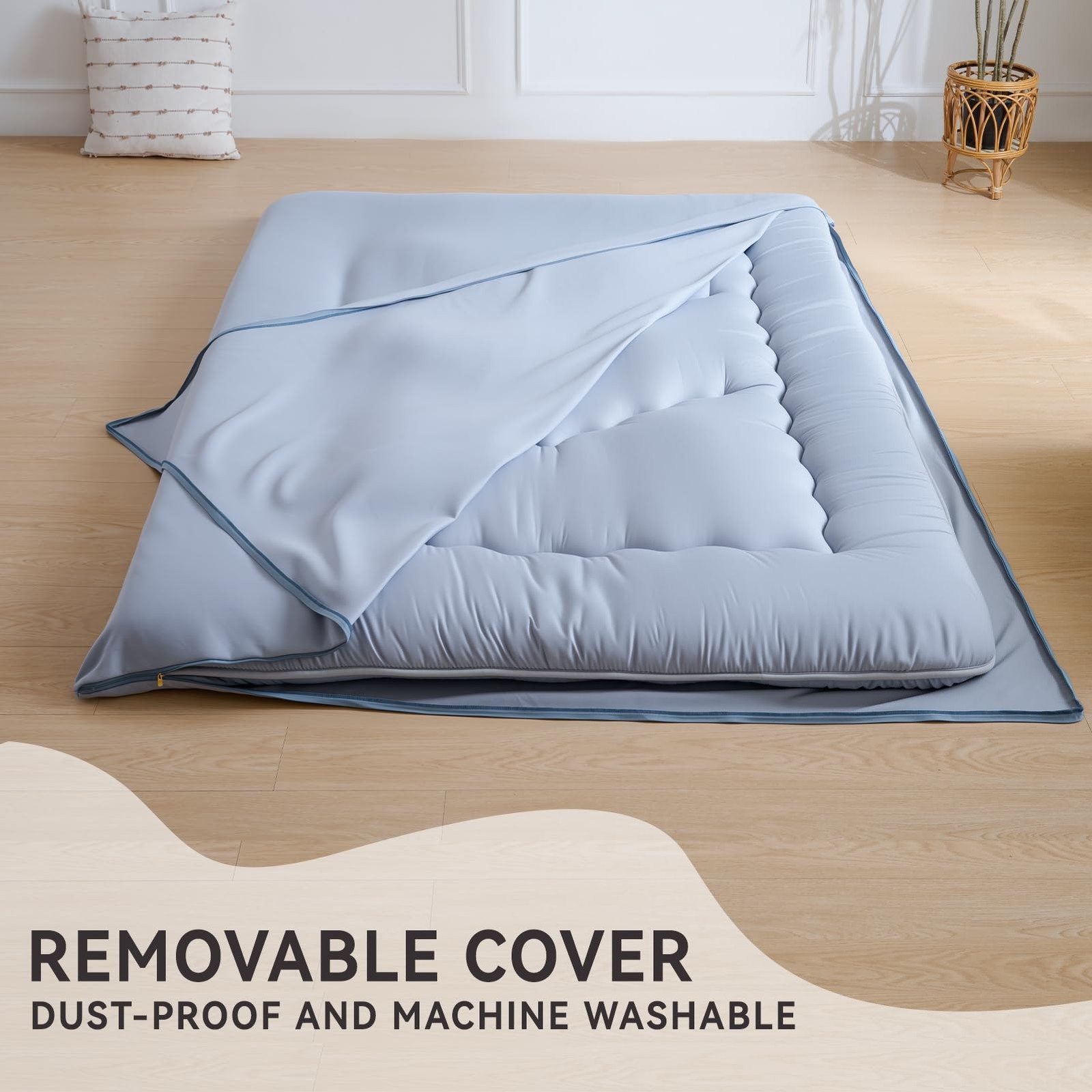 Japanese Floor Mattress, 4 Thicken Futon Mattress Tatami Mat, High Density Foam