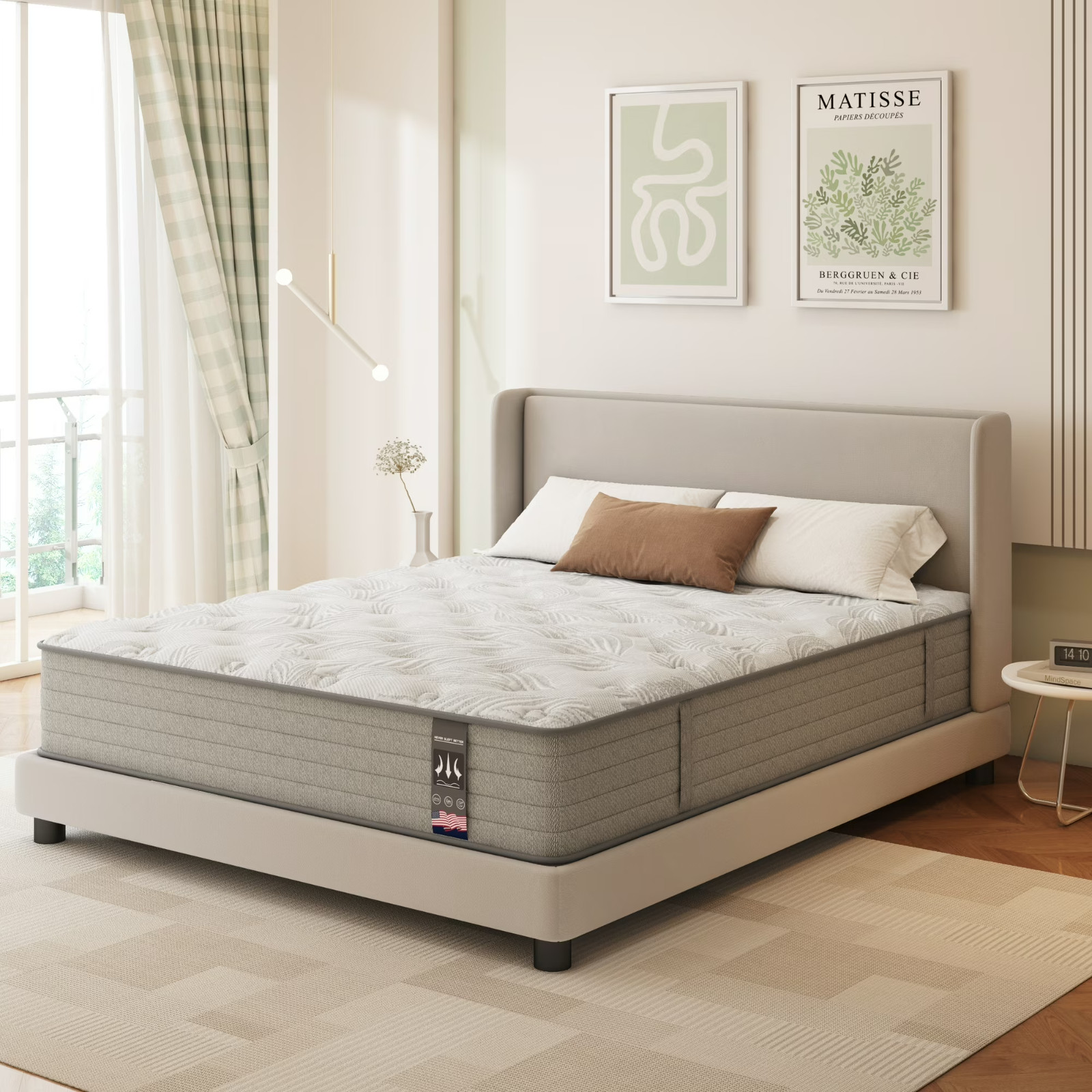 12″ Colchones QUEEN Size De Espuma 12 Pulgadas Memory Foam Mattress Hybrid Bed