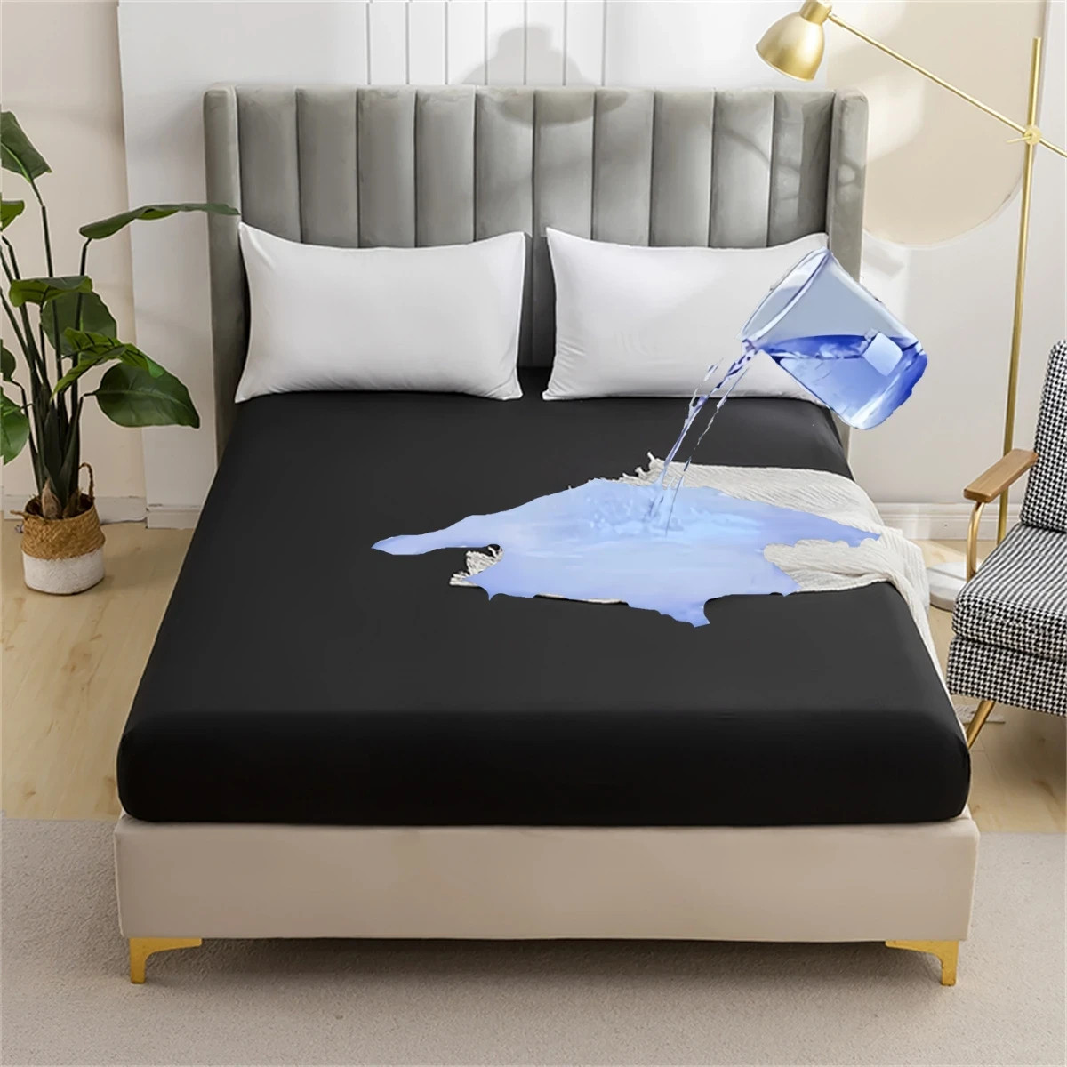 Waterproof Fitted Mattress Protector Soft Comfortable Breathable Bedding Cover