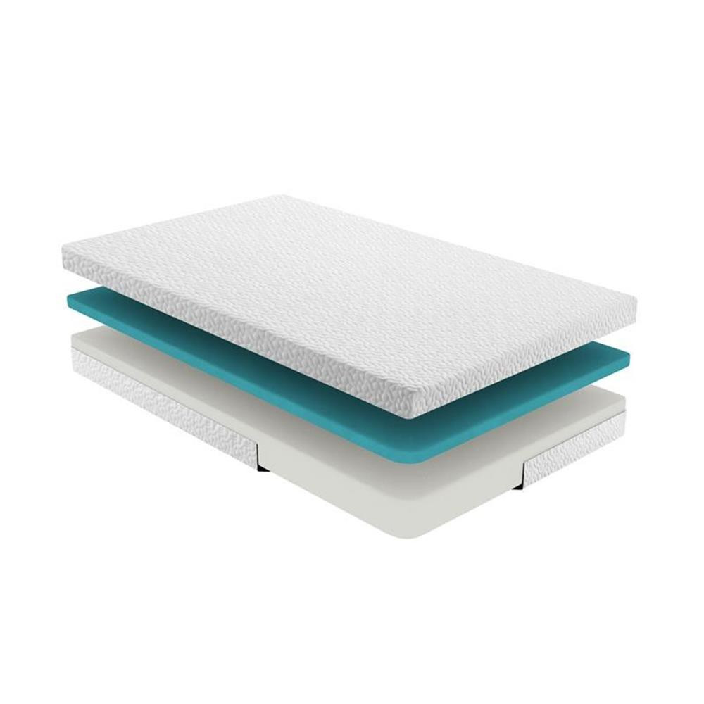 Pemberly Row 6″ Modern Fabric Full Gel Memory Mattress in White
