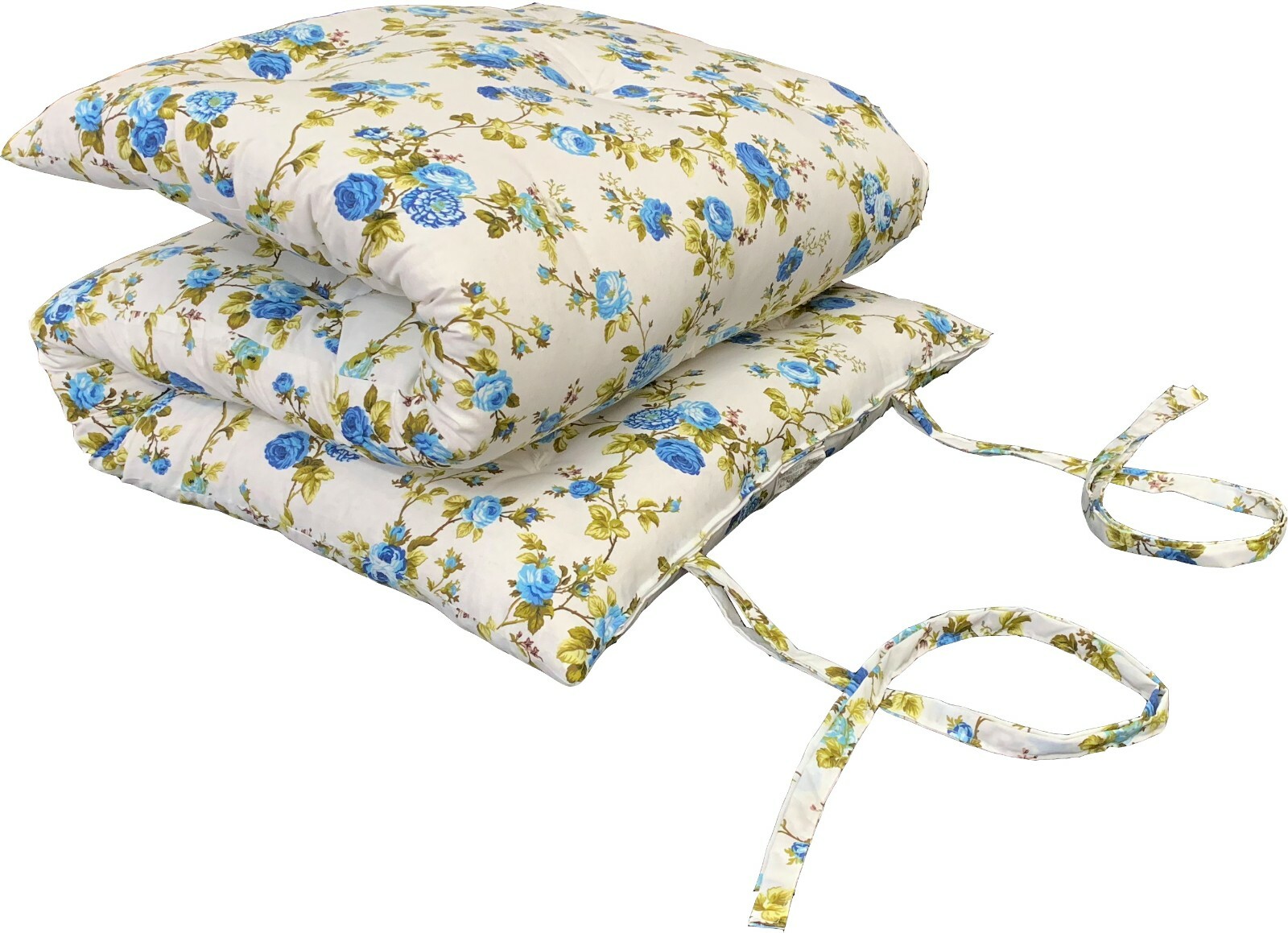 Twin Japanese Floor Rolling Futon Mattresses, Cotton Pads 3 x 39 x 80 Blue Rose