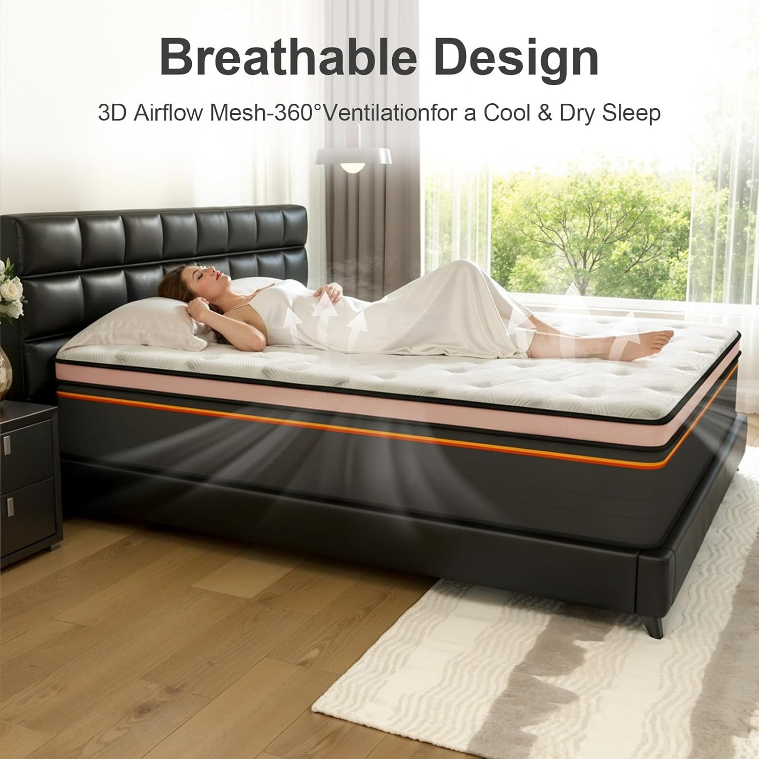 Full Mattress 12 Inch Hybrid Mattresses Full Size, Medium Firm, 100 Night Trial,