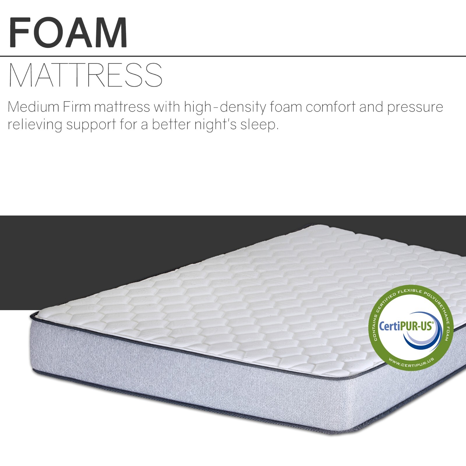 Continental Sleep Medium Firm Tight Top Foam Mattress