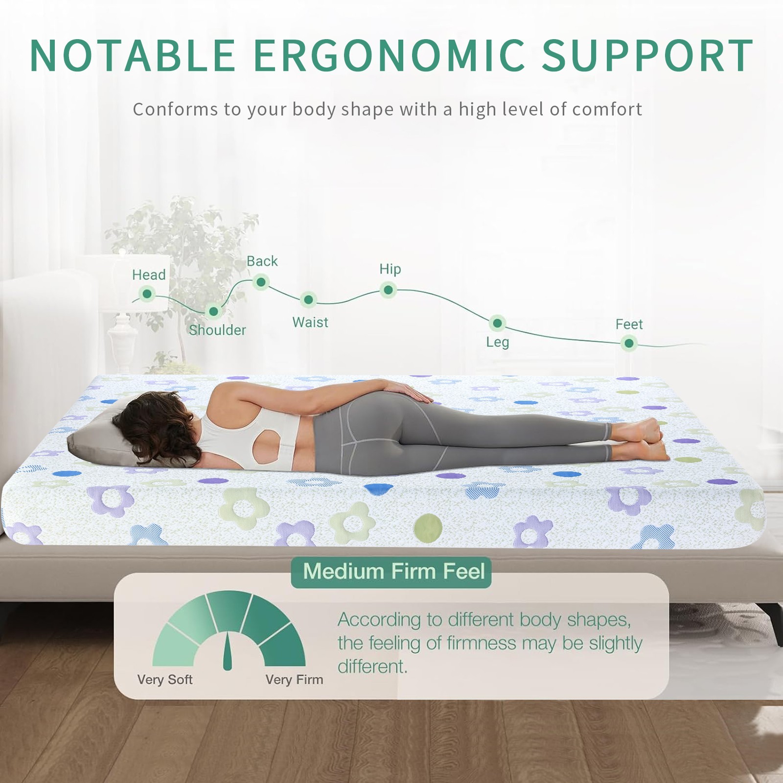 5″ 6″ Breathable Memory Foam Mattress,Medium-Firm Twin Txl Full Queen Mattress