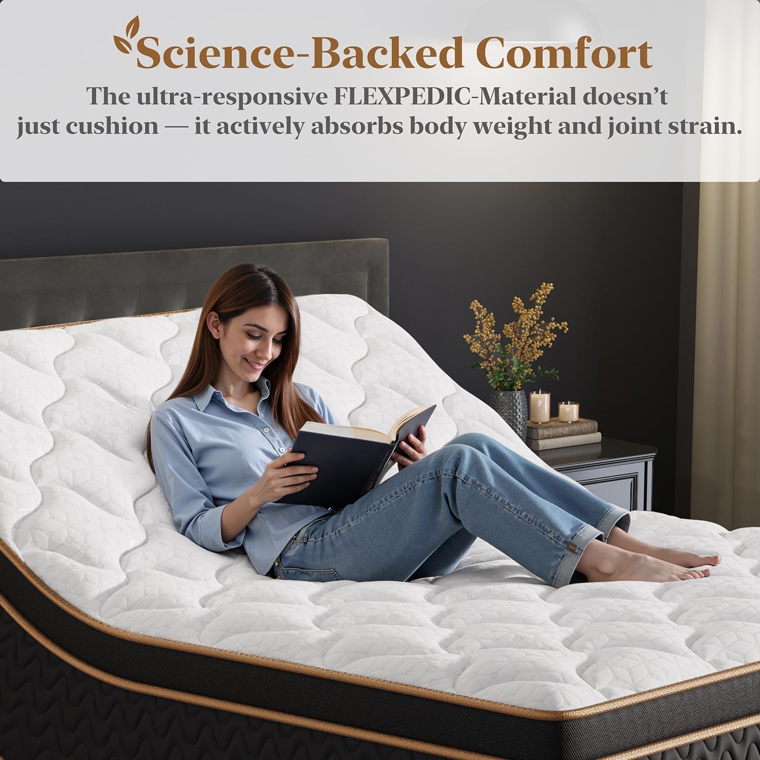 12» Full Queen King Size Mattress Memory Foam Medium Firm Mattress in a box