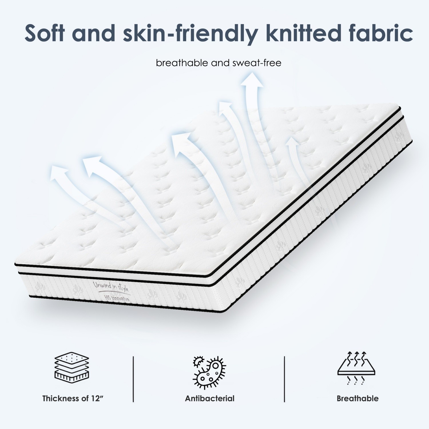 Queen Size 12″ Hybrid Mattress Medium Firm with Memory Foam & Pocket Springs
