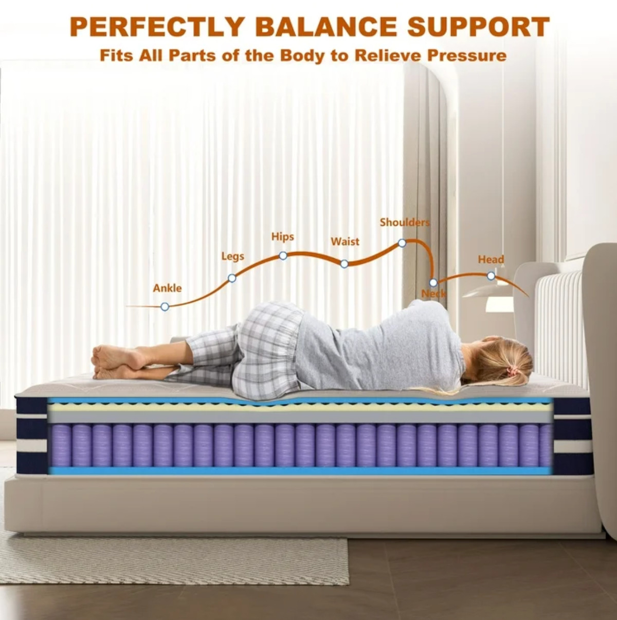 Twin 12″ Colchon Memory Foam Hibrido Cama Twin Mattress Hybrid Medium Comfort