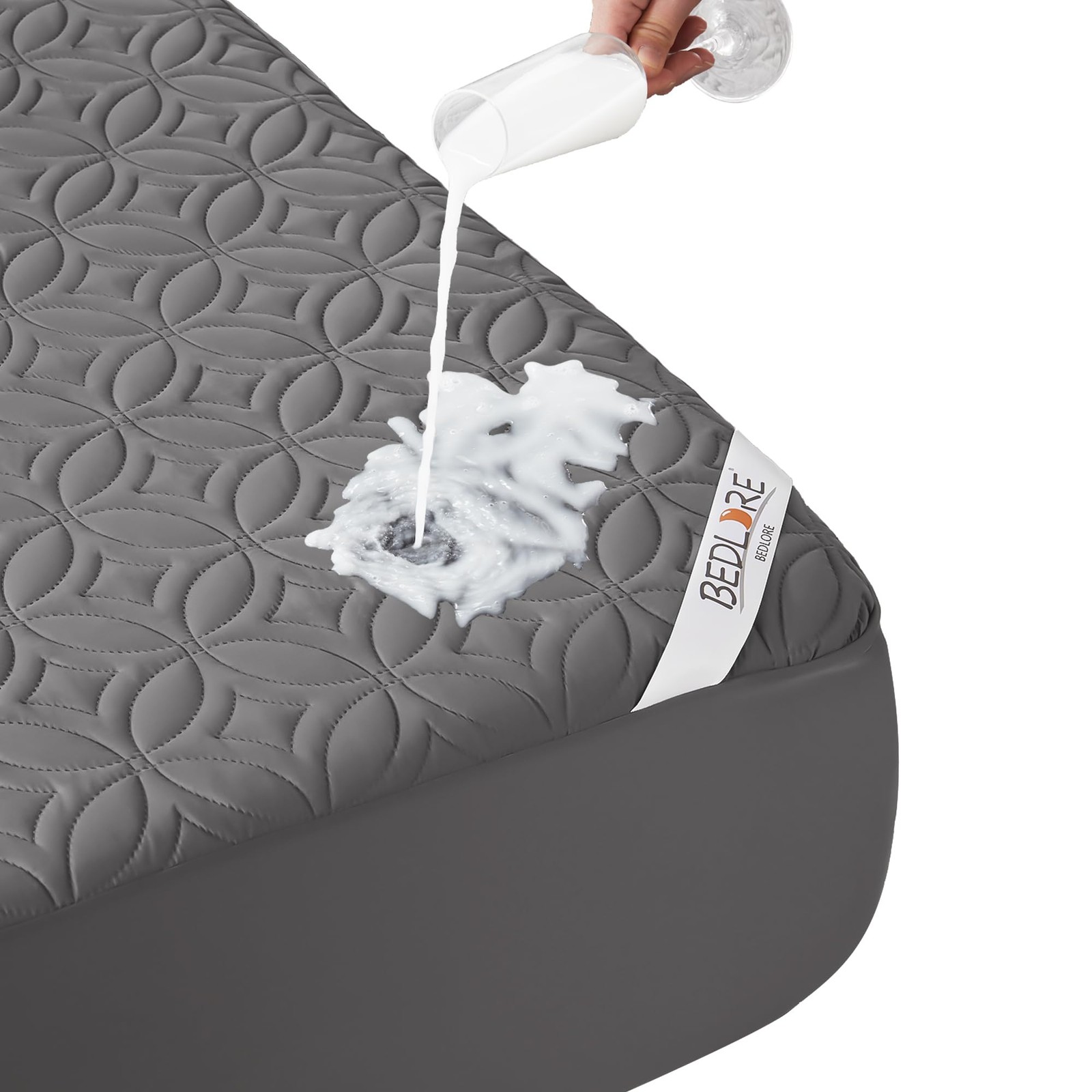 BEDLORE Waterproof Mattress Protector, Queen Size Pad Queen, 1 Gray