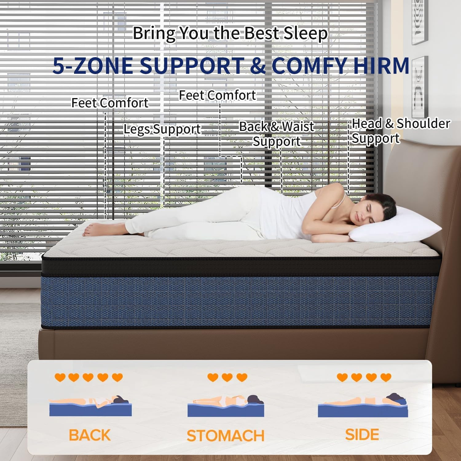 12″ Medium Firm Twin Gel Memory Foam Hybrid Mattress + 365-Night Trial