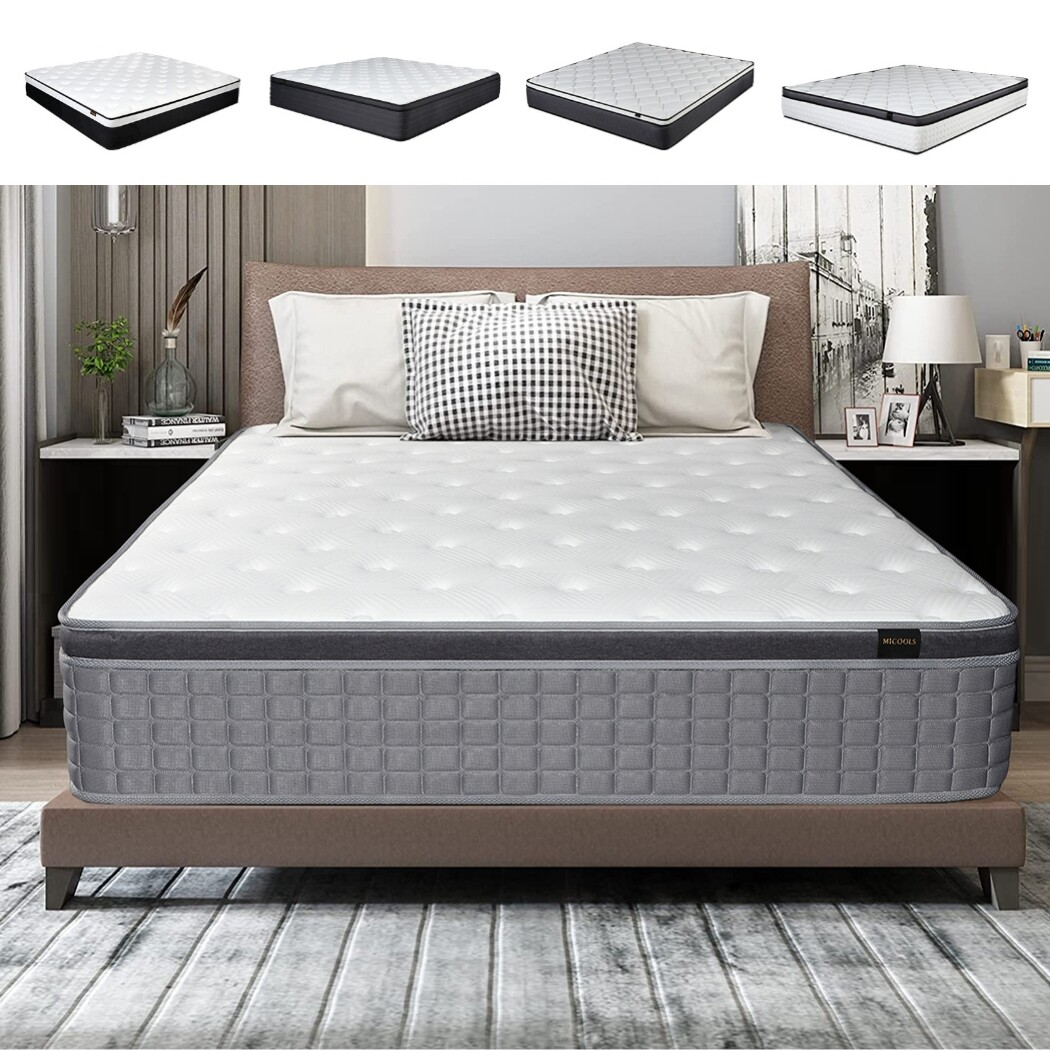 10″ 12″ Twin Full Queen King Size Mattress Memory Foam Pocket Spring Hybrid Bed