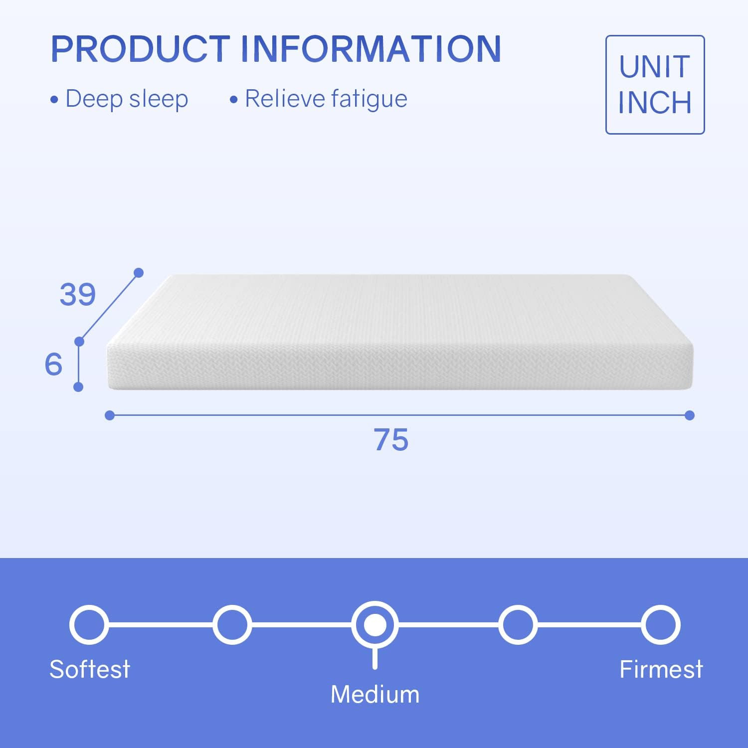 6 Inch Twin Green Tea Cooling Gel Memory Foam Mattress Twin Size in a Box,Medium
