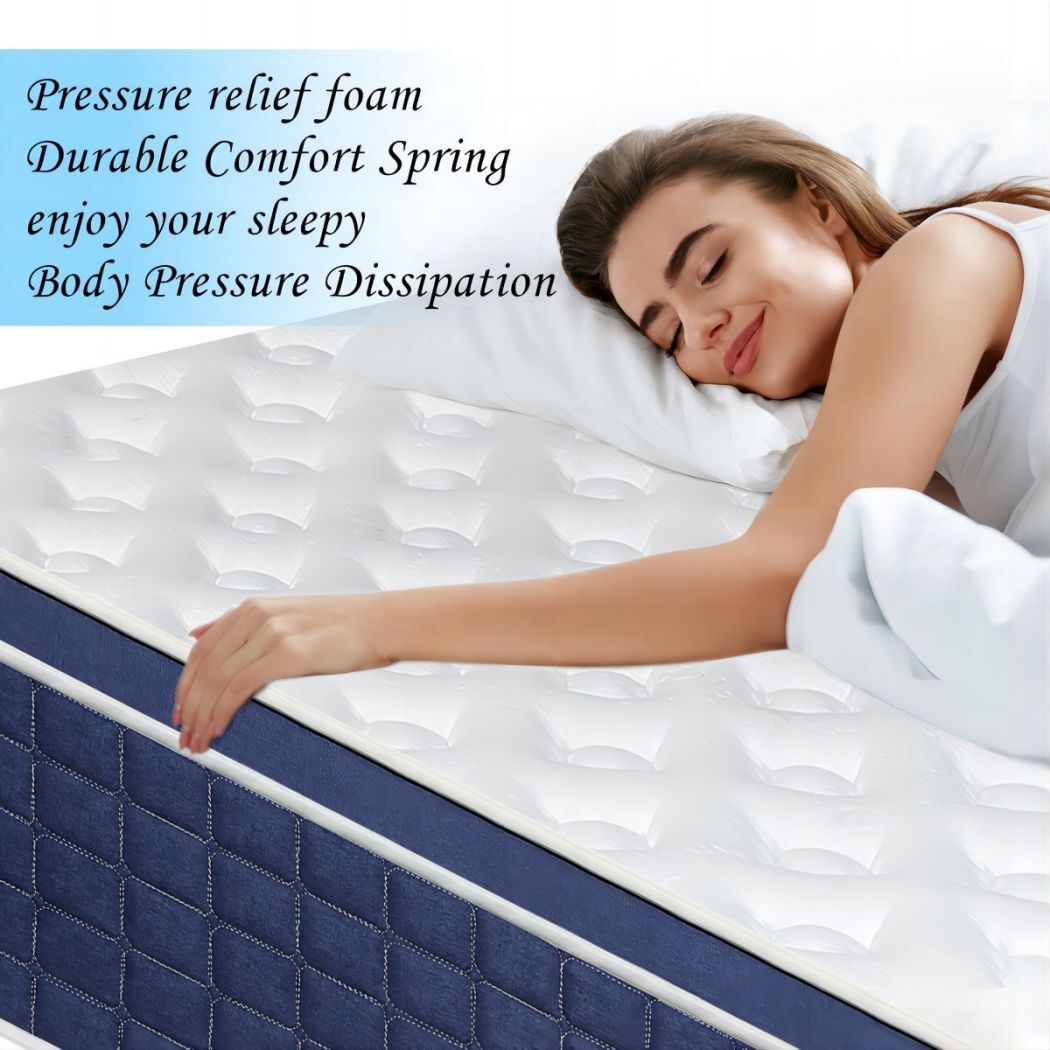 14″ King Size Mattress in A Box Hybrid Pocket Spring Memory Foam Medium Firm