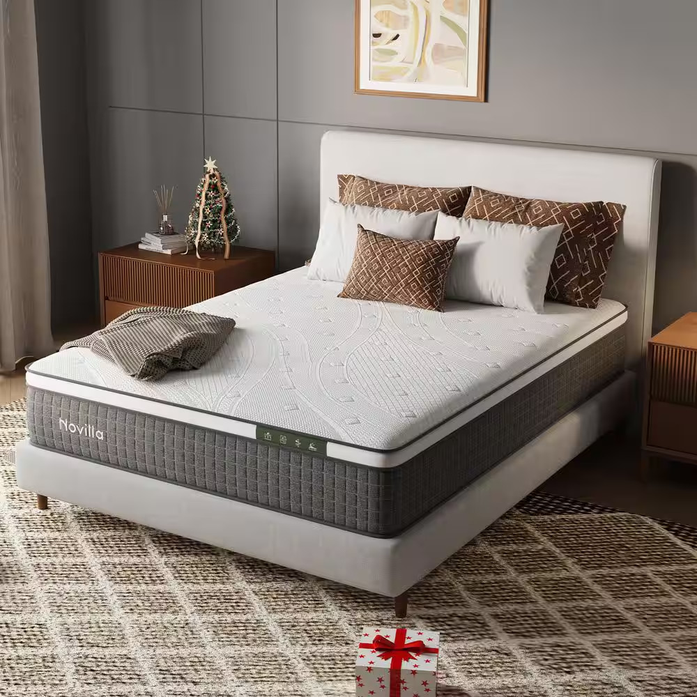 12 In. Medium Hybrid Memory Foam and Innerspring Mattress Tight Top Full Size Ma