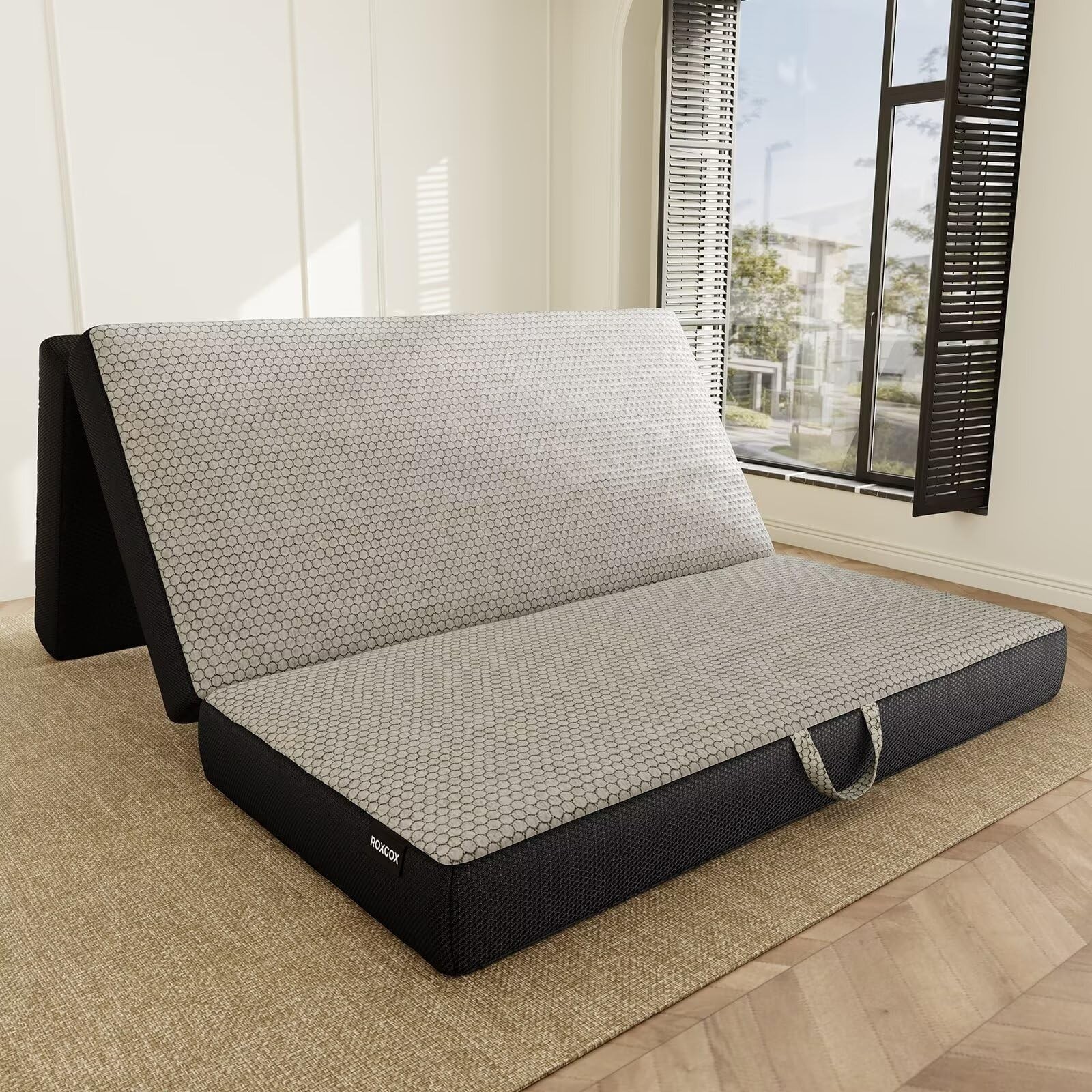 Memory Foam Trifold Mattress, 6 Inch Queen Foldable Mattress, Portable Floor …