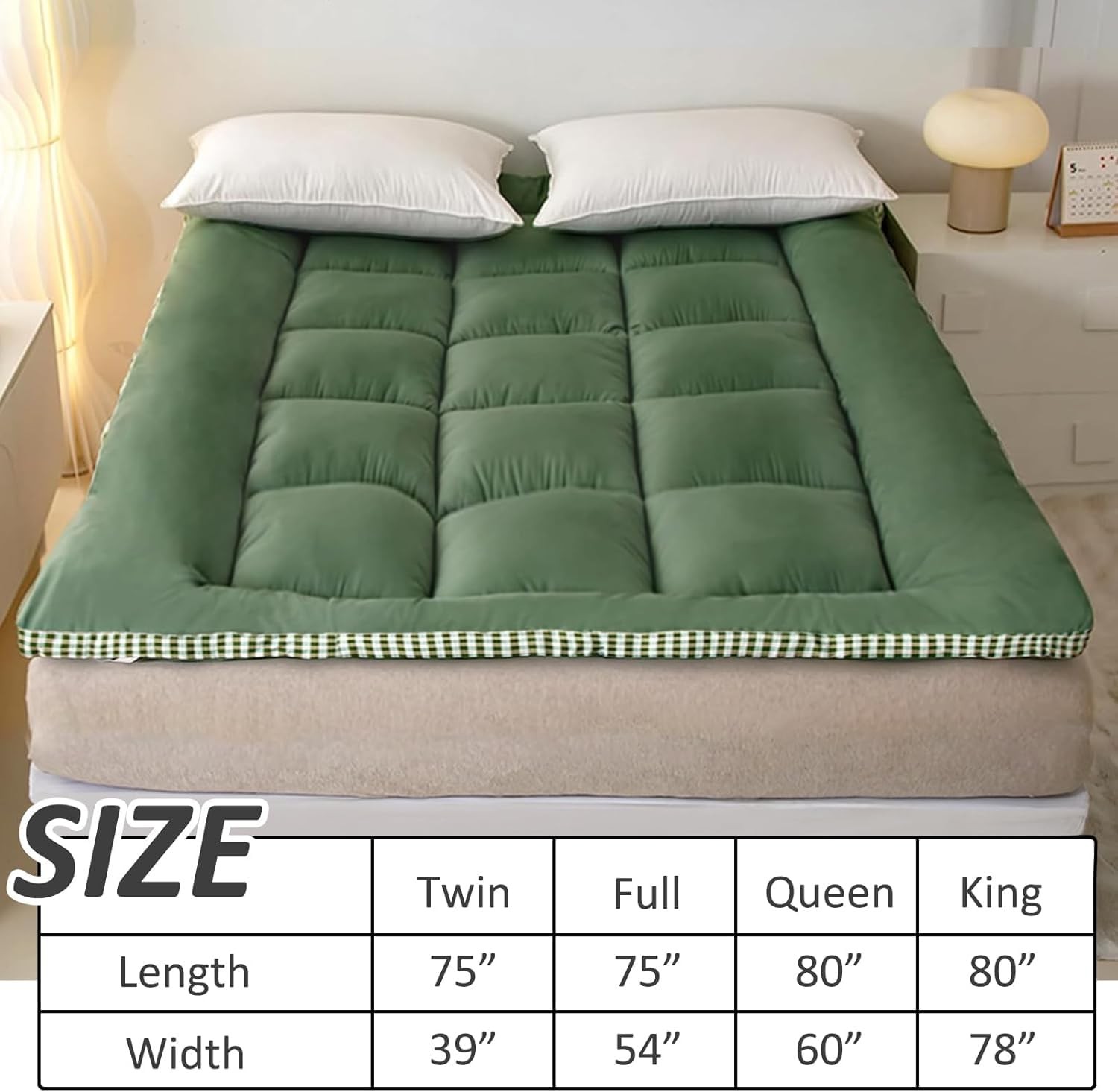 Thick Mattress Topper Twin Size – Non-Slip Mattress Pad Cover for Back Pain B…