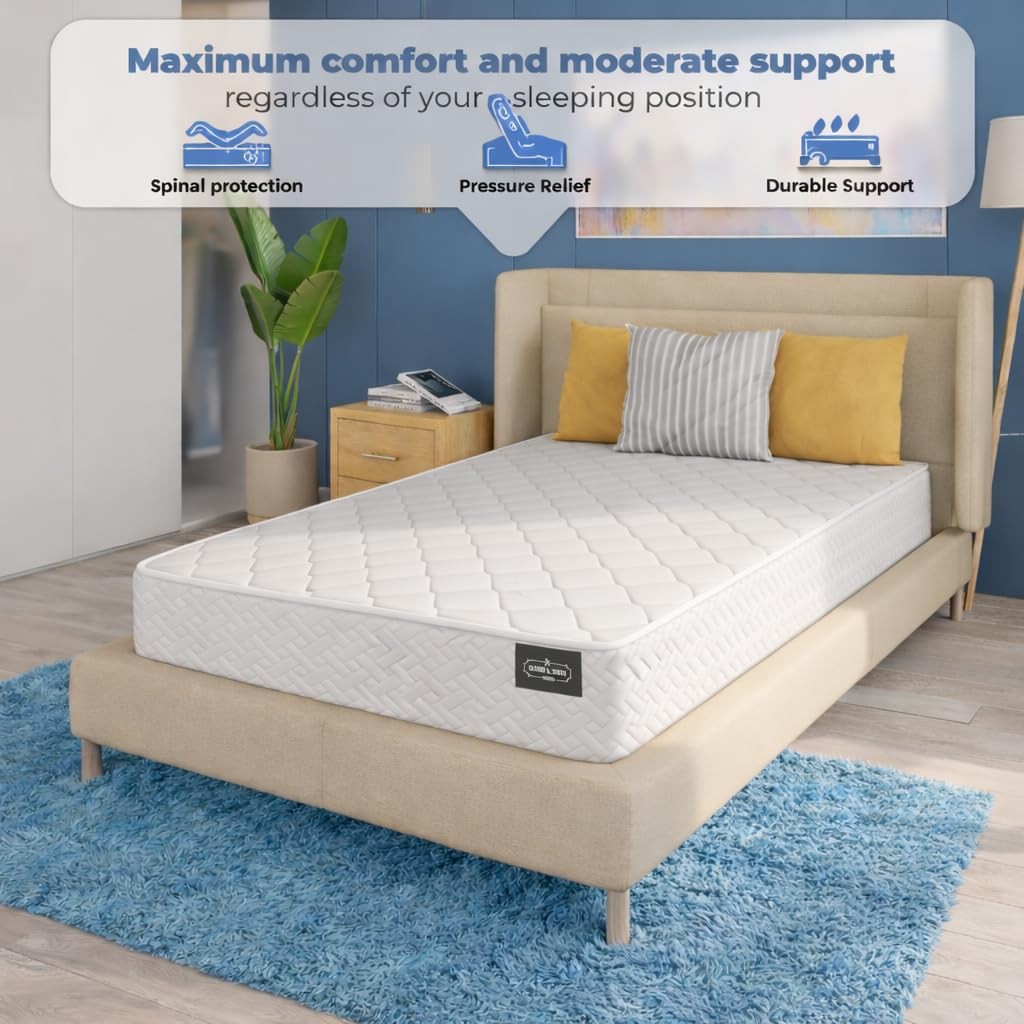 Twin Size Mattress – 6 Inch Cool Comfort Foam & Spring Hybrid Mattress with Brea