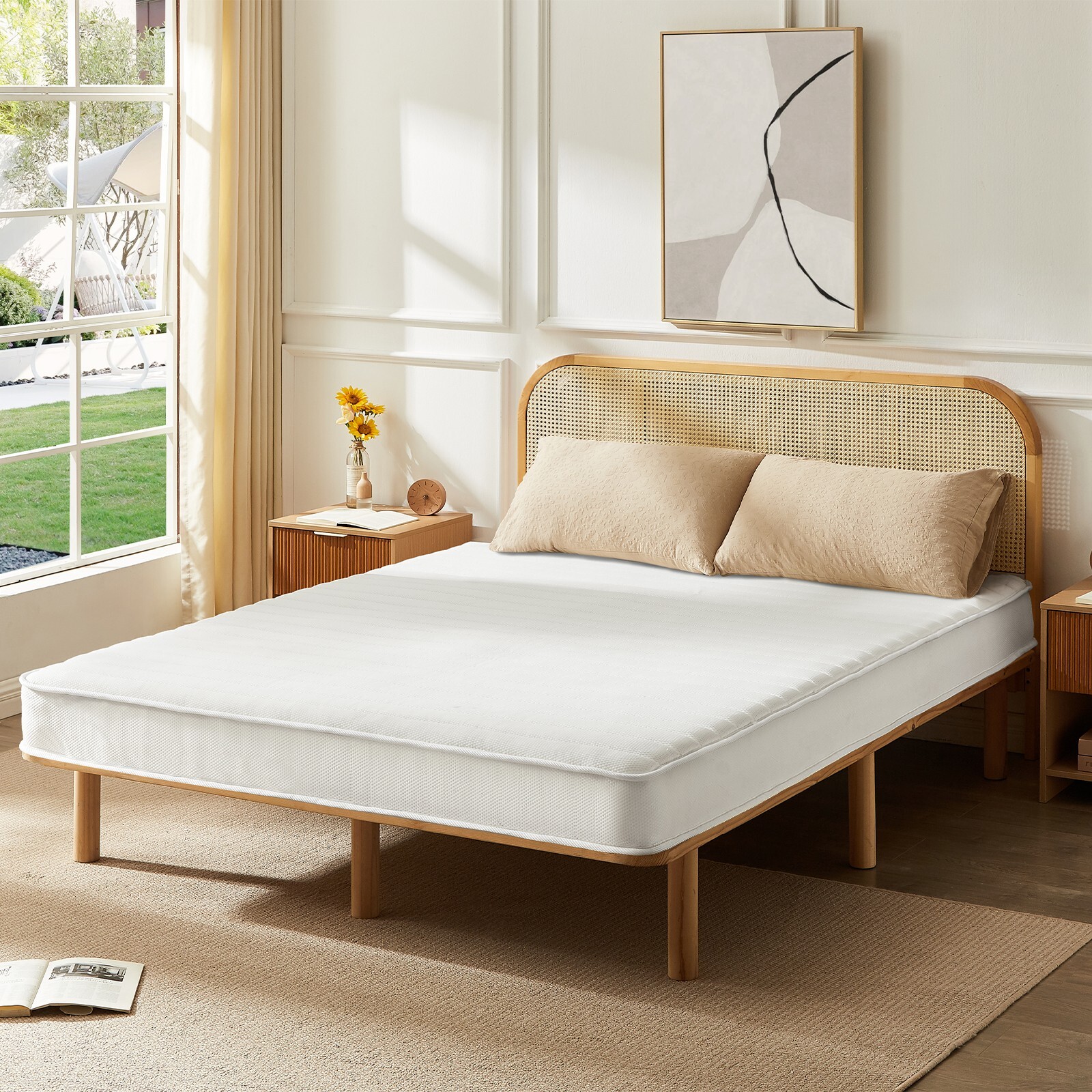 OUUI 6 inch Memory Foam Hybrid Mattress, Fiberglass Free, Twin Twin XL Size