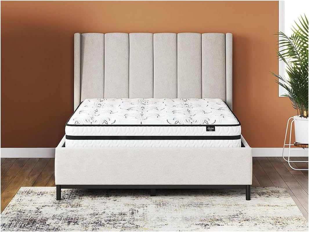 Chime 10″ Hybrid Gel Memory Foam Mattress with Lumbar Support & Pillow, Queen