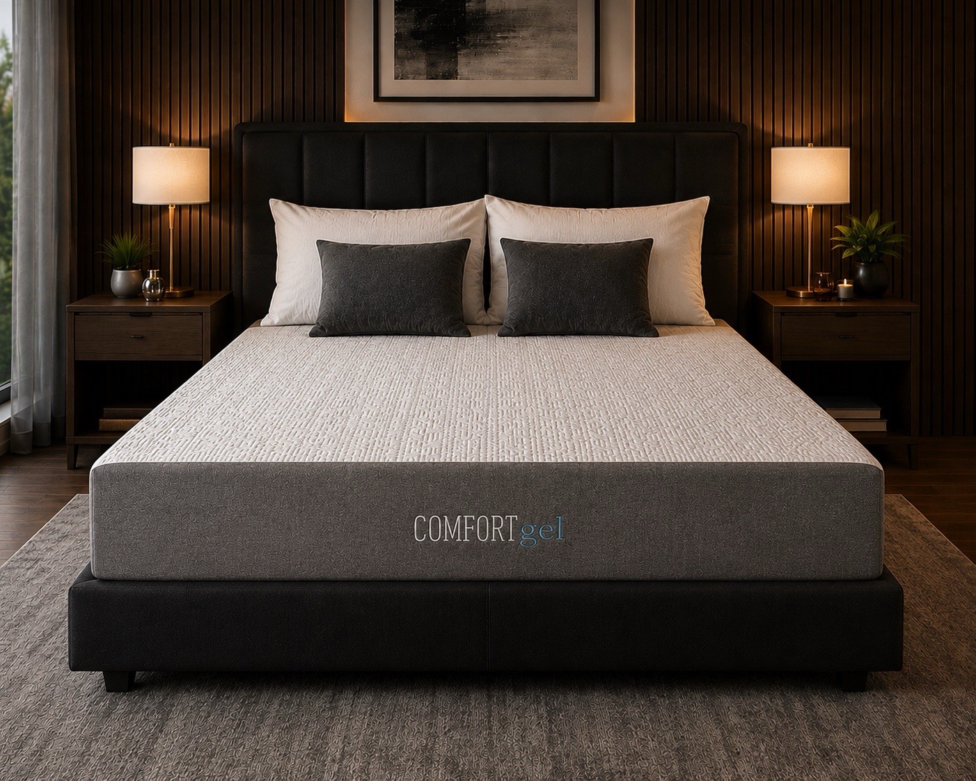Queen 10” Visco Gel Memory Foam Mattress Medium Soft Cooling Bed Made in USA