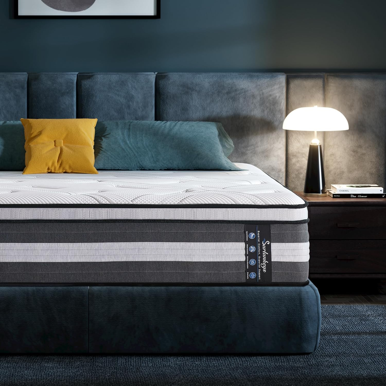 Medium Soft 14″ Queen Hybrid Mattress with Memory Foam & 120-Night Trial