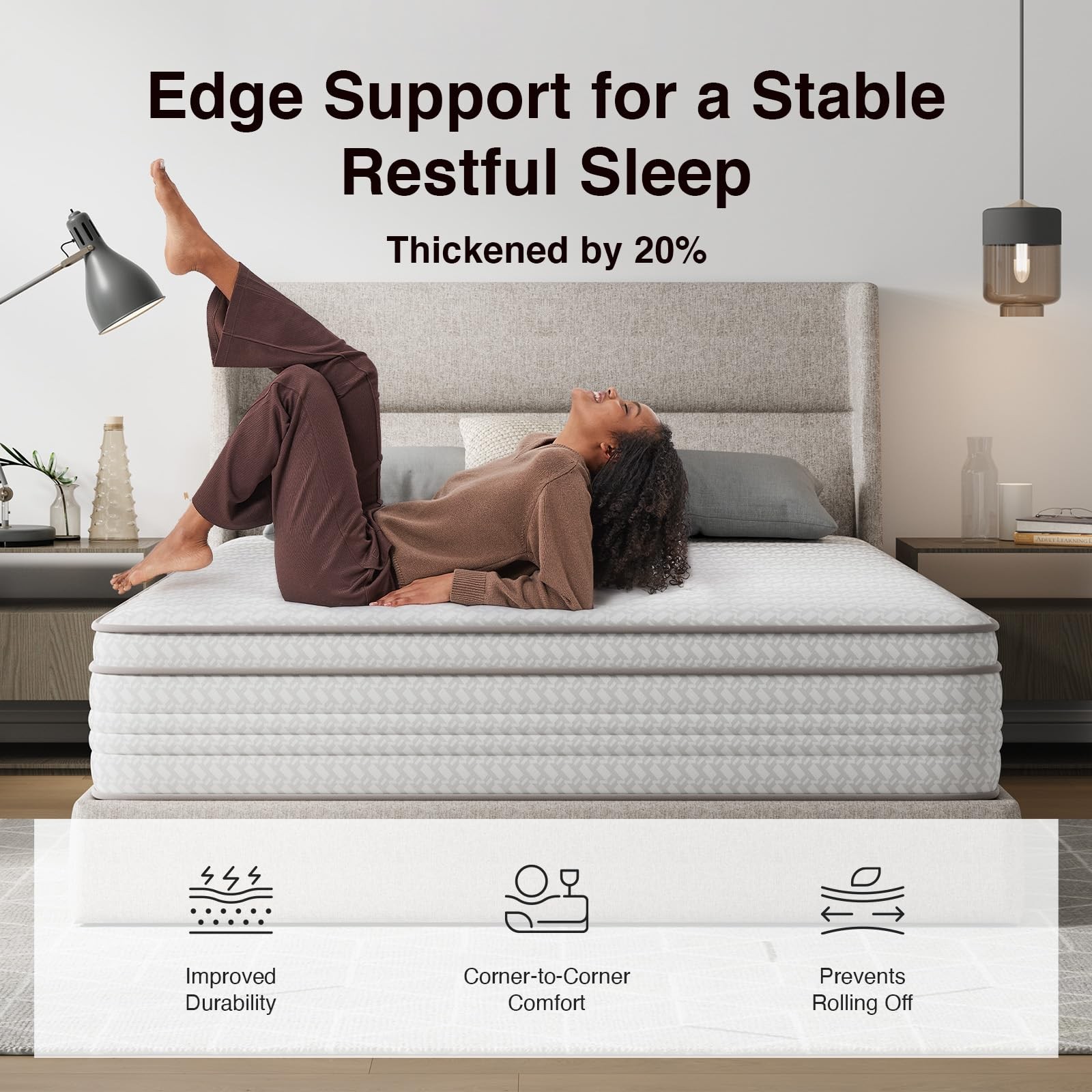 Twin Mattress, 12 Inch Twin Size Mattresses in a Box with Smarts™ Pocket Coil…