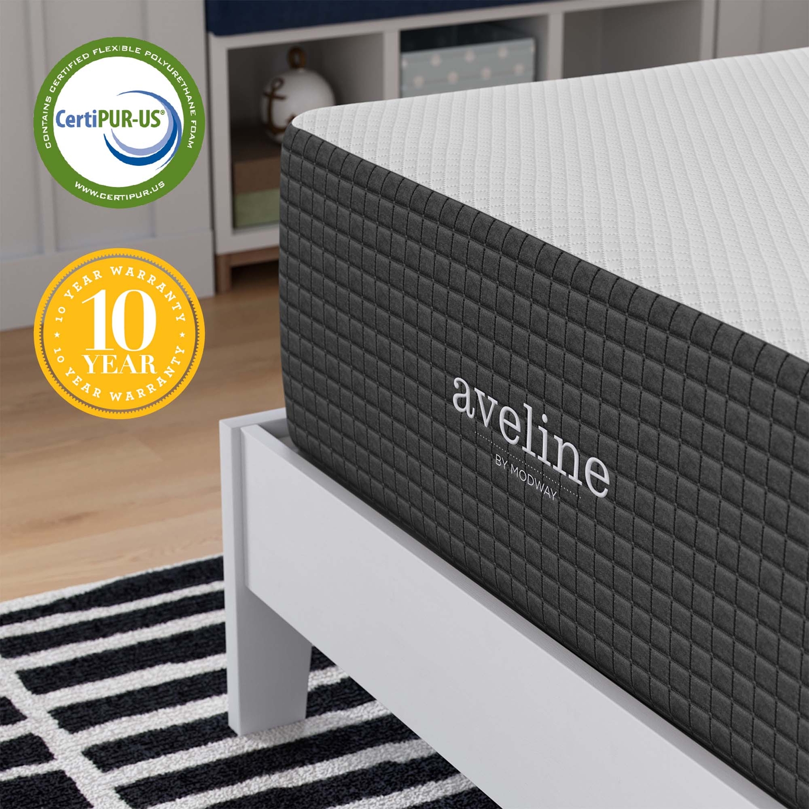 Modway 14” Cooling Gel-Infused Ventilated Memory Foam Twin Mattress
