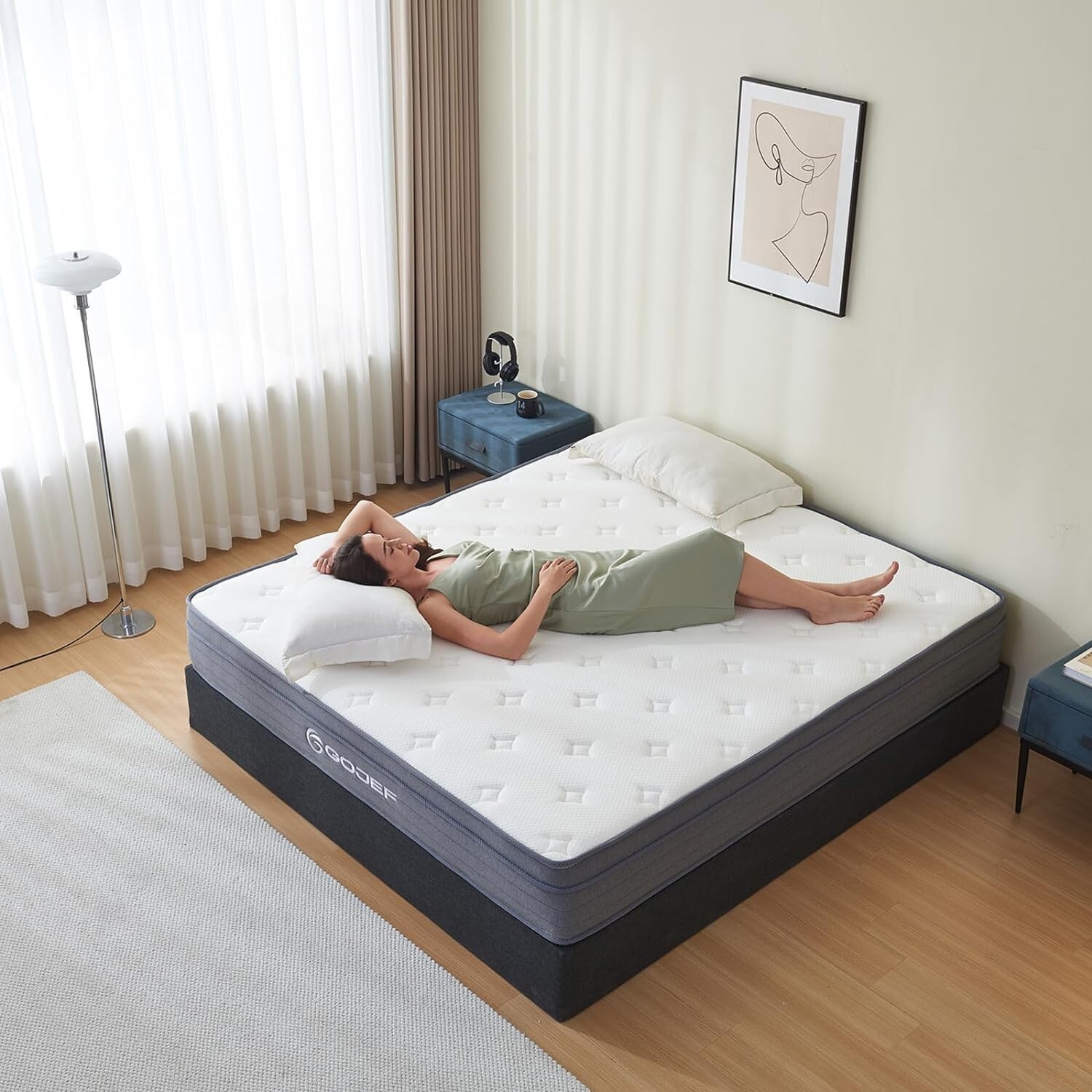 Full Size Mattress, 10 Inch Full Mattress, Hybrid Mattress in a Box with Spring