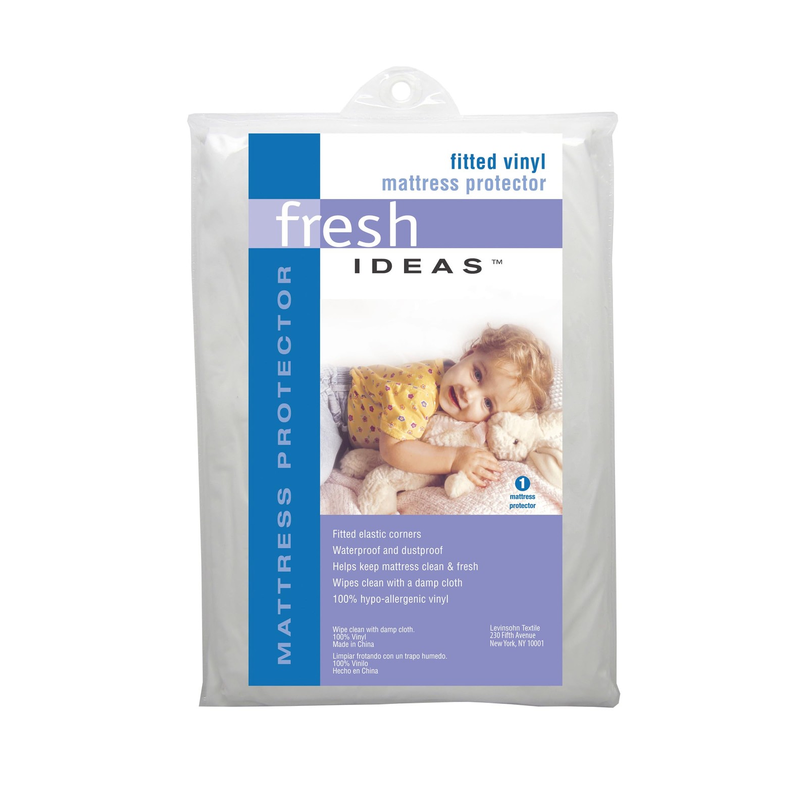 Fresh Ideas Waterproof Mattress Protector 100% Vinyl California King, White