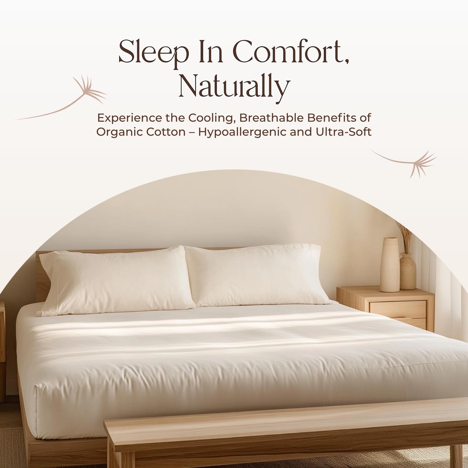 Organic Waterproof Mattress Protector Twin Size – 100% Twin, White