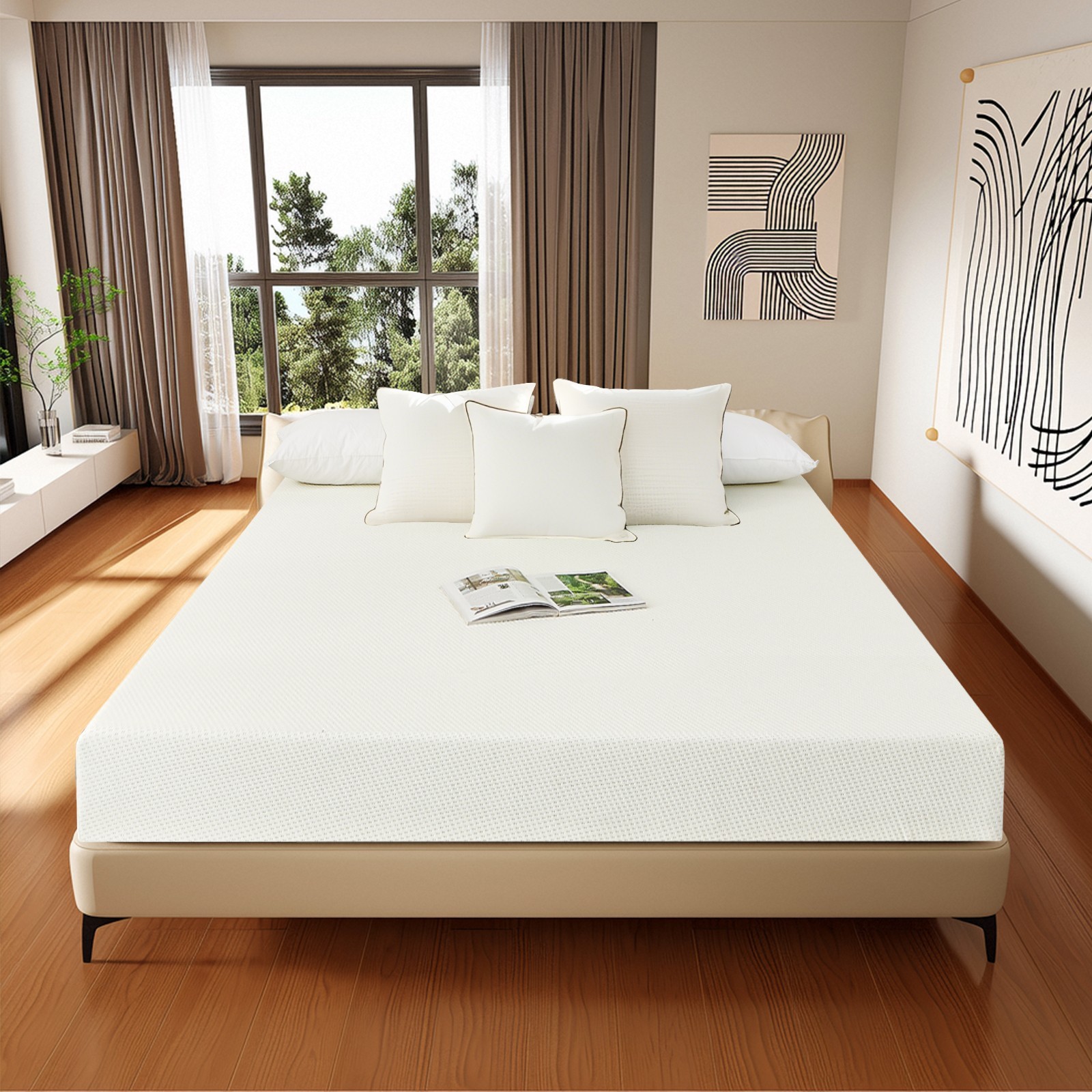 5″ 6″ Breathable Green Tea Memory Foam Mattress, Fiberglass Free & Medium Firm