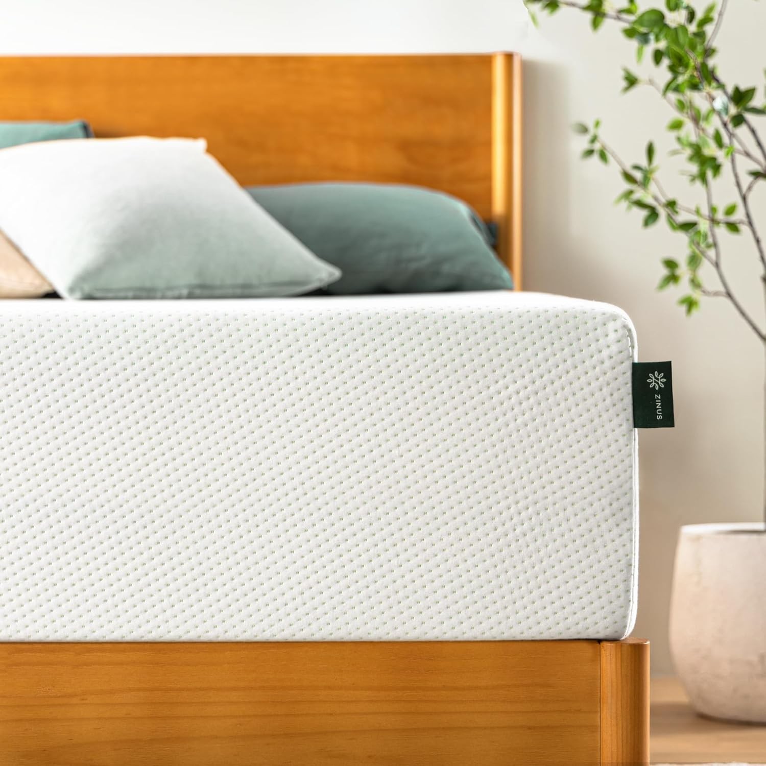 10 Inch Queen Green Tea Memory Foam Mattress [New Version] Fiberglass Free