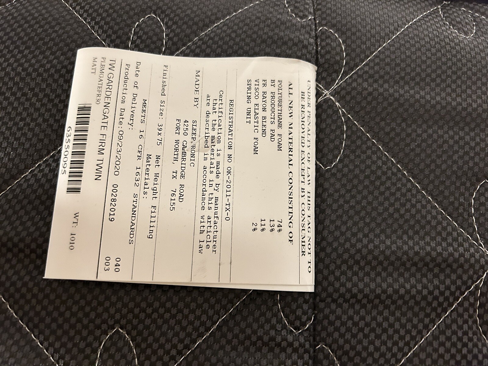 Twin Size Mattress & Frame