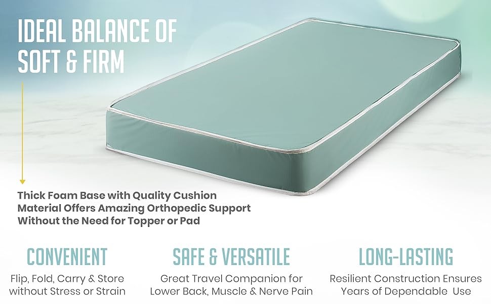 FORTNIGHT 6-Inch Fo Mattr with Water Resistant Vinyl Cover, Firm
