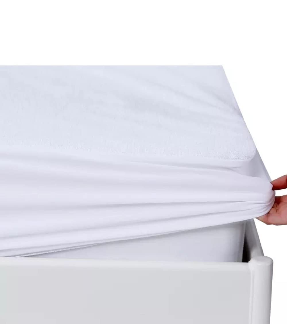 Vinyl Plastic Mattress Protector Fitted Twin 76″ x 39″ x 11.5″ Deep, White
