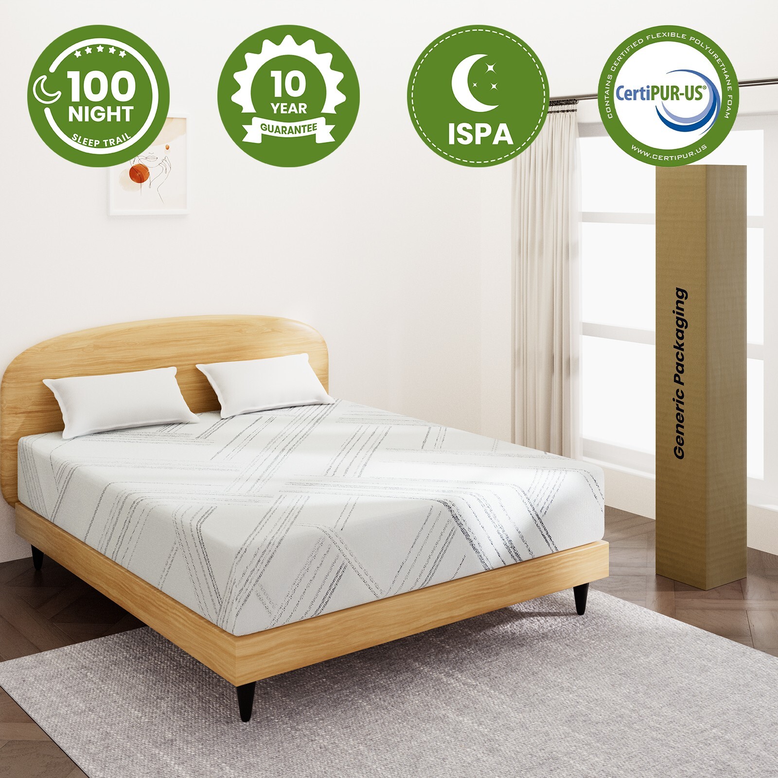 6″ 8″ 10″ 12″ Twin Full Queen King Gel Memory Foam Mattress, Mattress in a Box