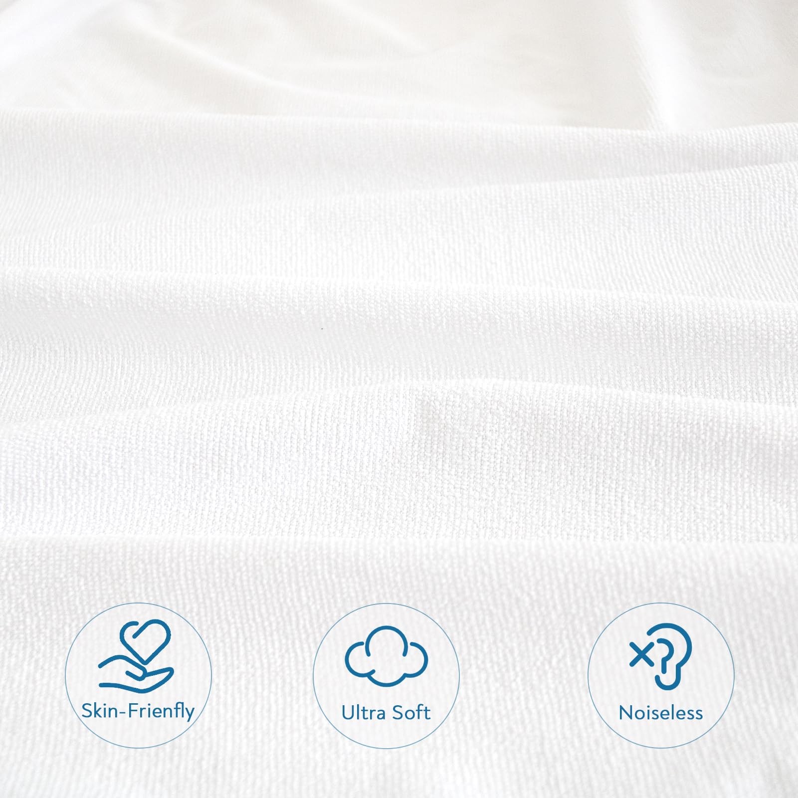 Queen Mattress Protector Waterproof Cover Absorbent Fitted Sheet Queen, White