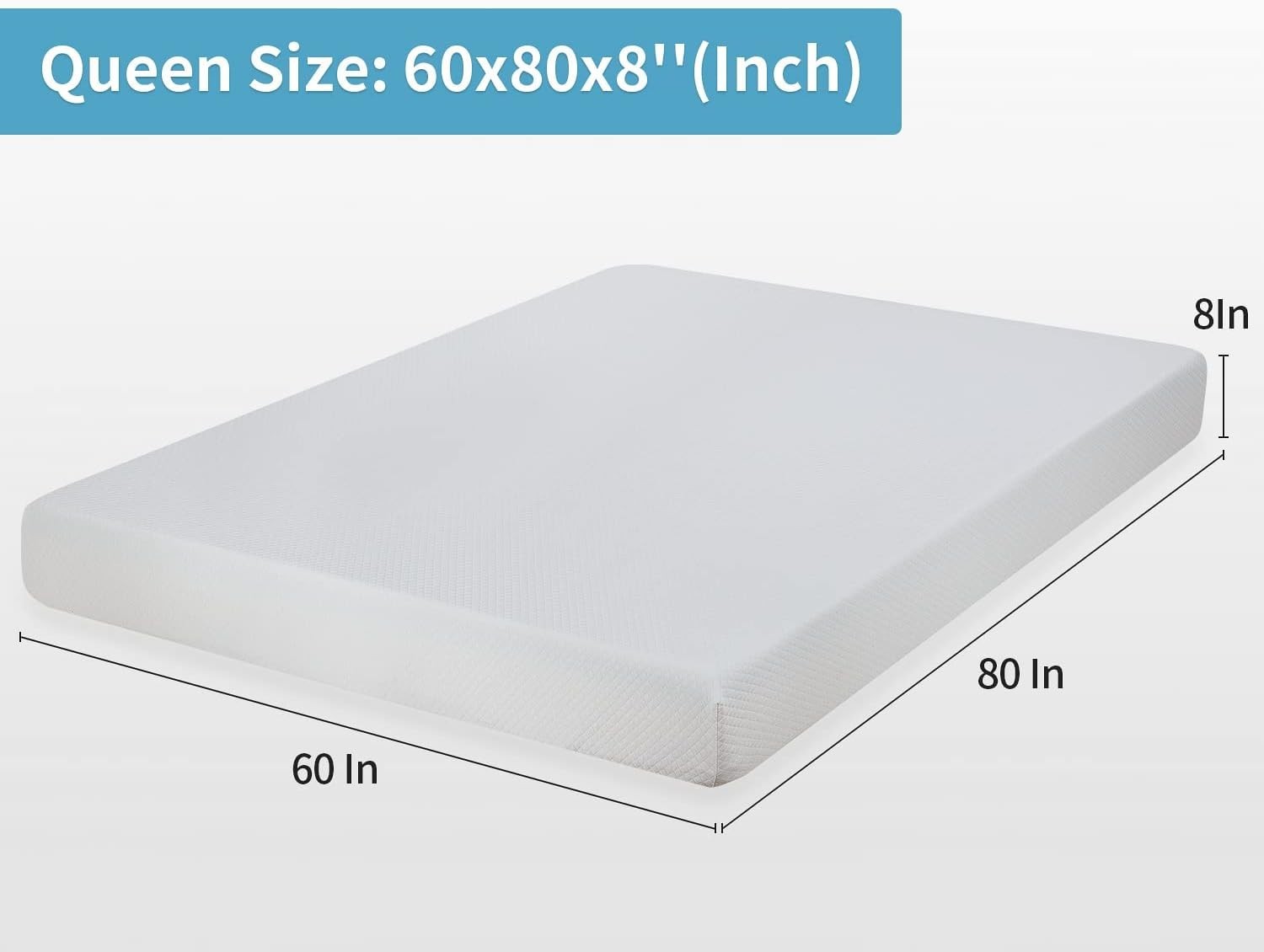 Medium Firm 8 Inch Queen Gel Memory Foam Bed Mattress for Cool Sleep & Comfort