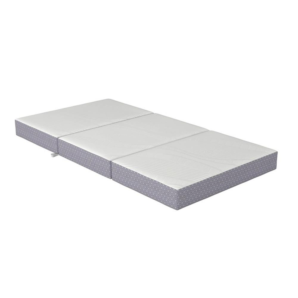 Pemberly Row Modern Twin 6″ Memory Foam Folding Mattress in Gray
