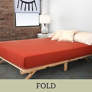 KD Fres Fold Platform Bed – Full Bed Fre – Unfinished Wood Bed Fre –