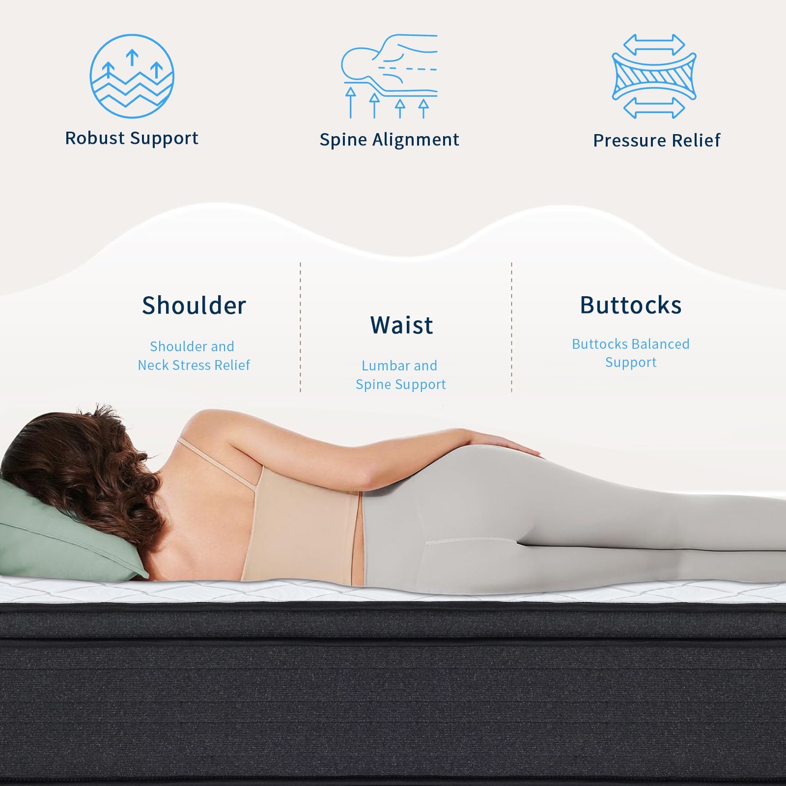 12Inch Full Size Mattress Gel Memory Foam Pocket Spring Medium Firm Bed in a Box