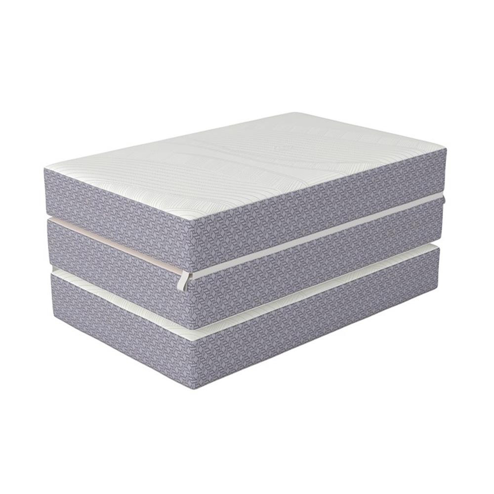 Pemberly Row Modern Twin 6″ Memory Foam Folding Mattress in Gray