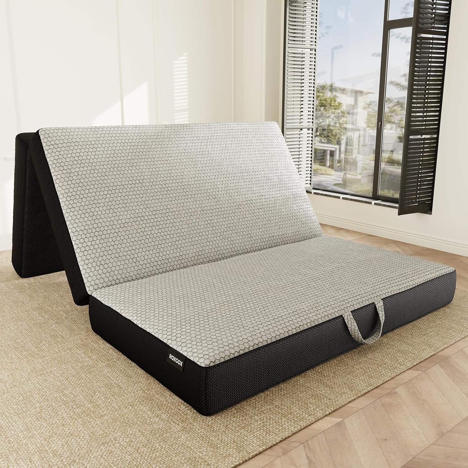 Memory Foam Trifold Mattress, Full Portable Floor Bed 6 Inch, Foldable Mat with