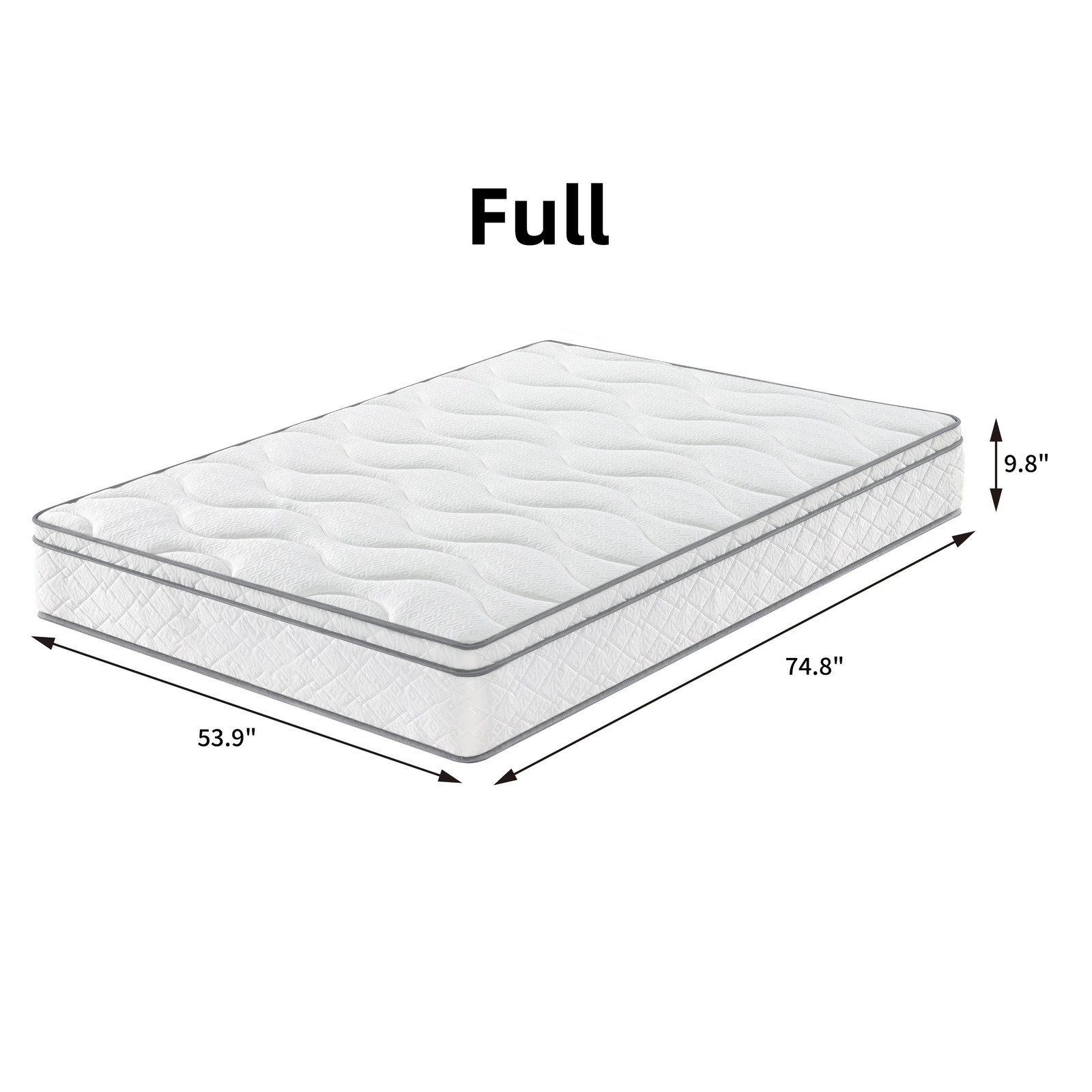 Full Size Mattress,12 Inch Hybrid Mattress in a Box Pocket Spring Memory Foam
