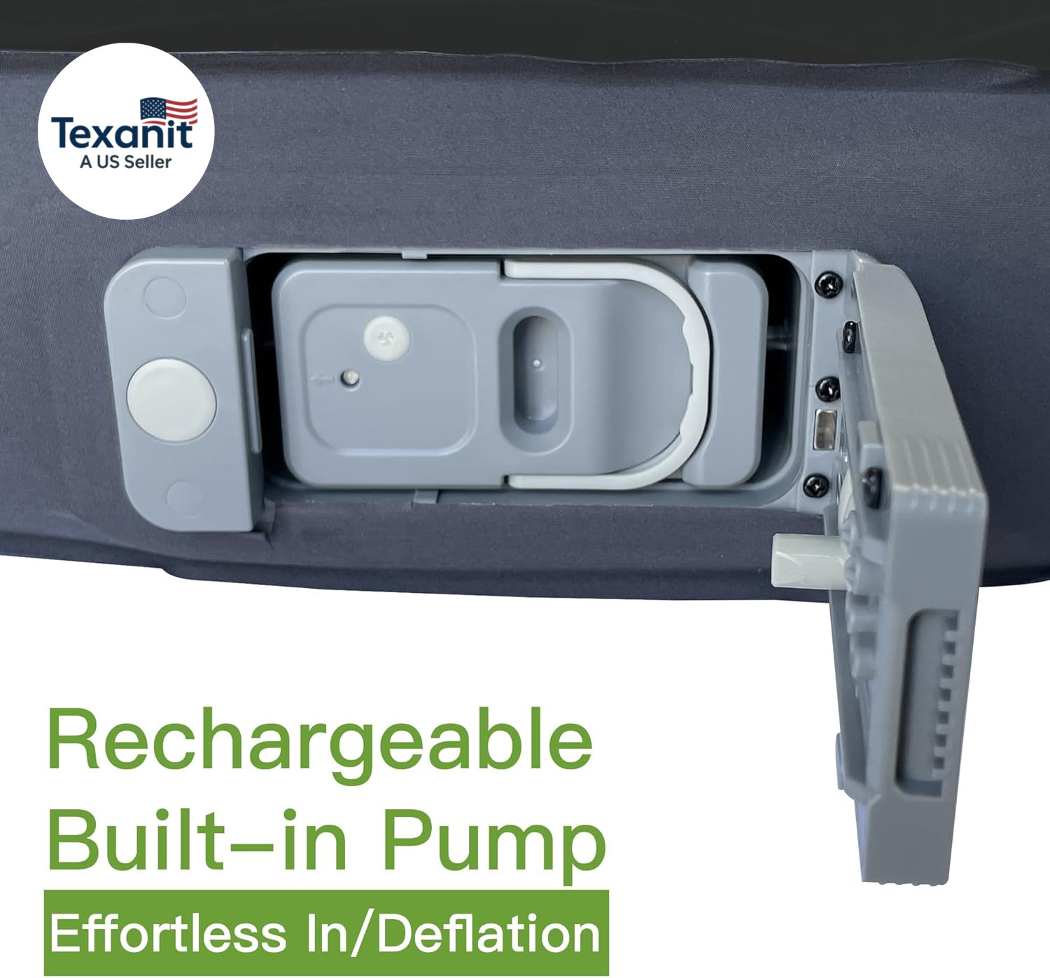 Upgraded Hybrid Foam & Air SUV Mattress with Rechargeable Built-In Pump, Quick I