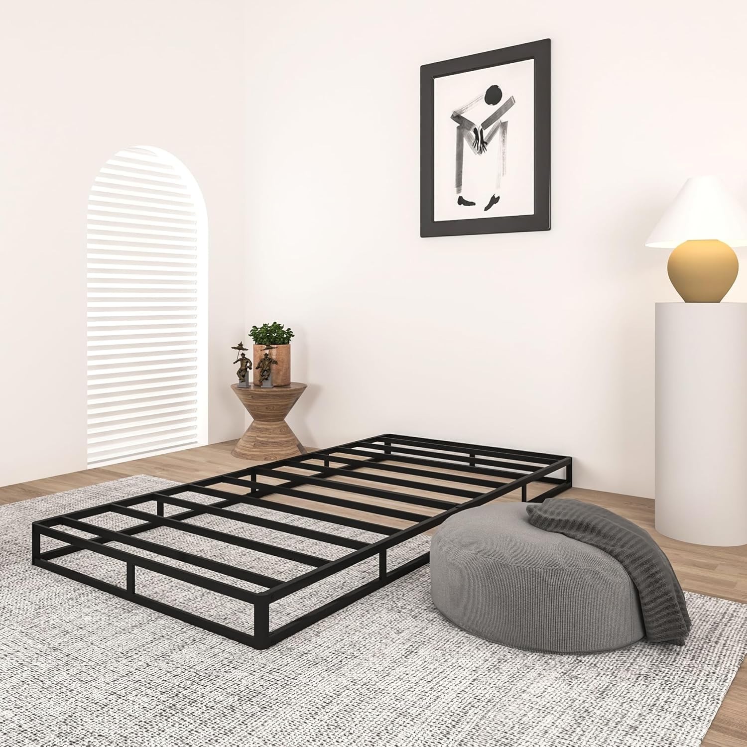 Box Spring Twin 5 Inch High Metal Twin Box Spring Only Heavy Duty Mattress Black