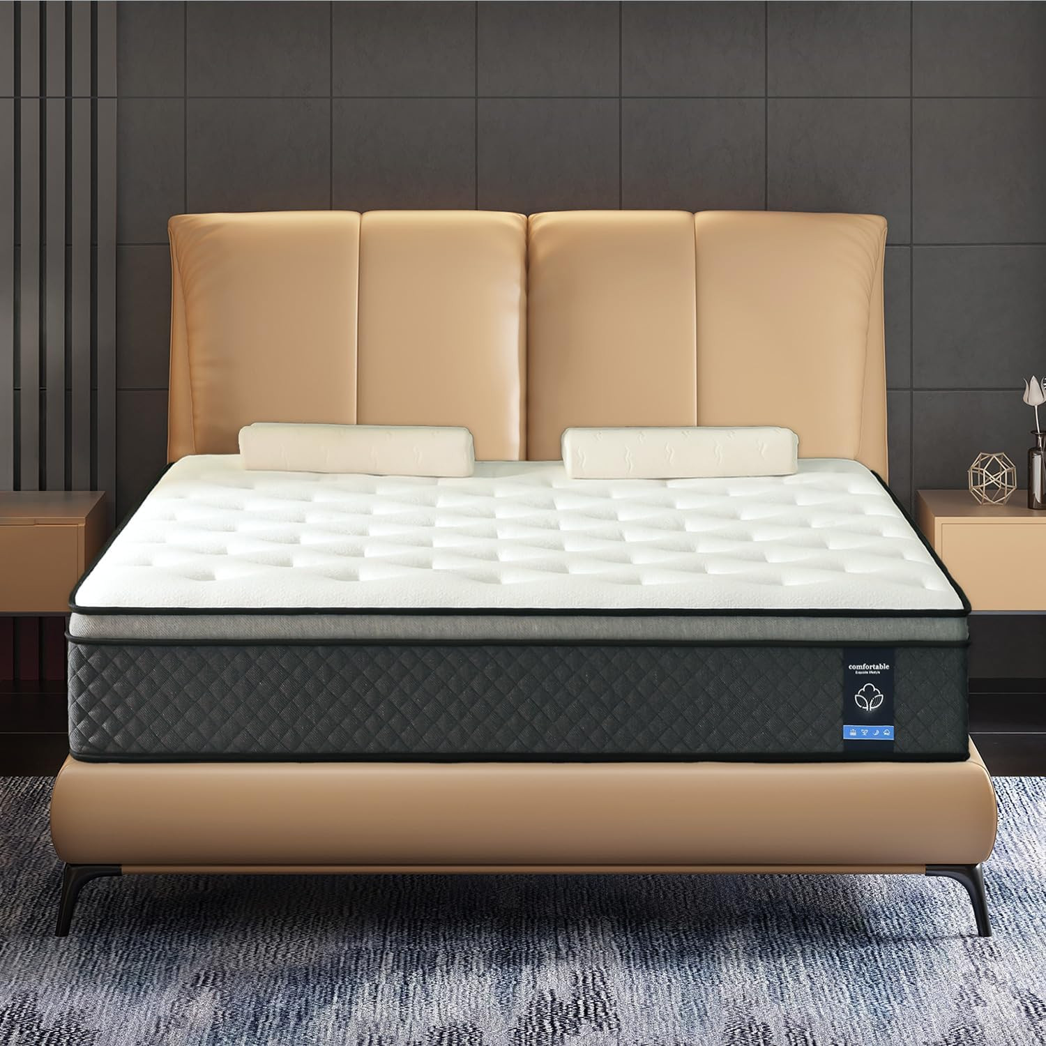 Queen Size 10″ Hybrid Memory Foam Mattress – Medium Firm, Pressure Relief Comfor