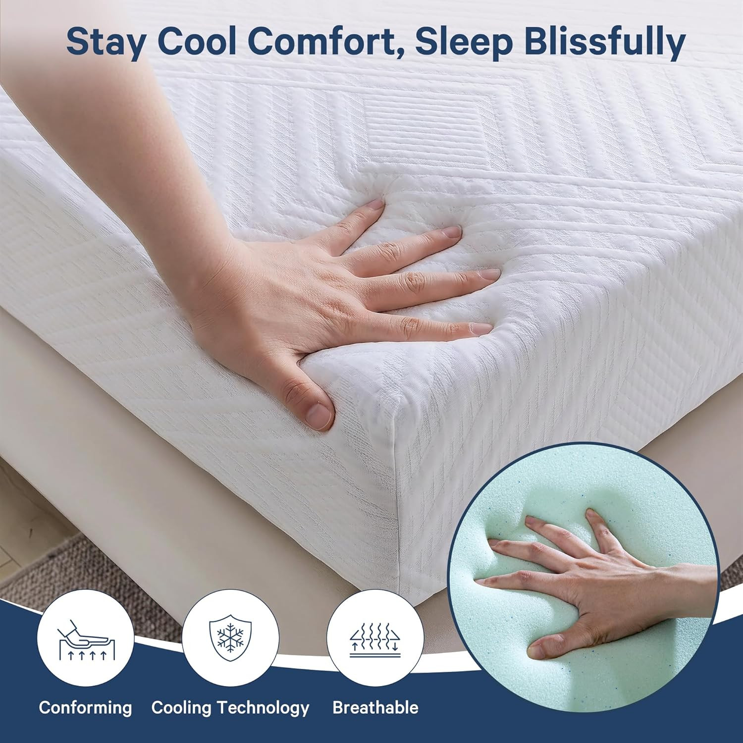 Twin XL Mattress, 10 Inch Twin XL Size Gel Memory Foam Mattress in a Box with Me