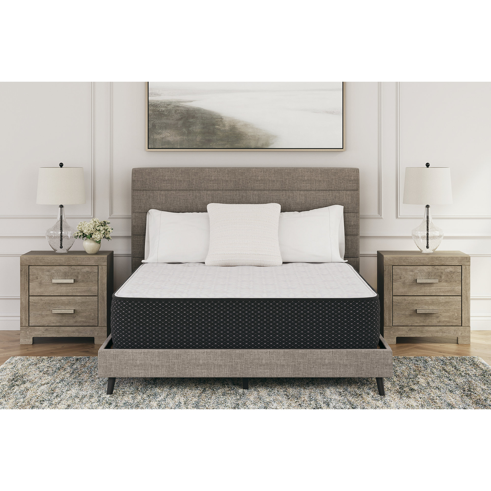 Signature Design by Ashley Queen Size 12″ Plush Hybrid Mattress White