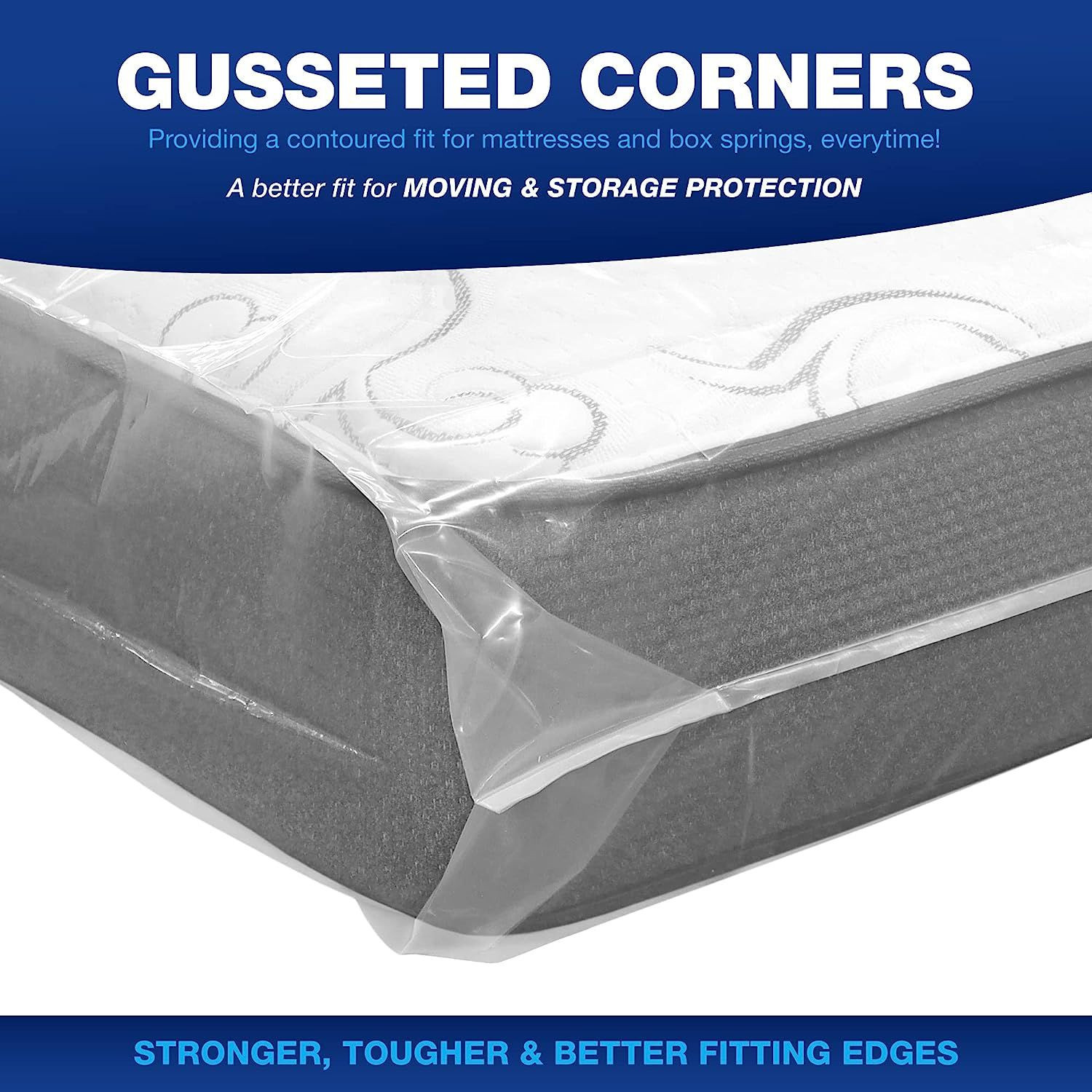 Sleighters Mattress Bags for Moving & Storage – Reusable Twin/Twin XL, Clear